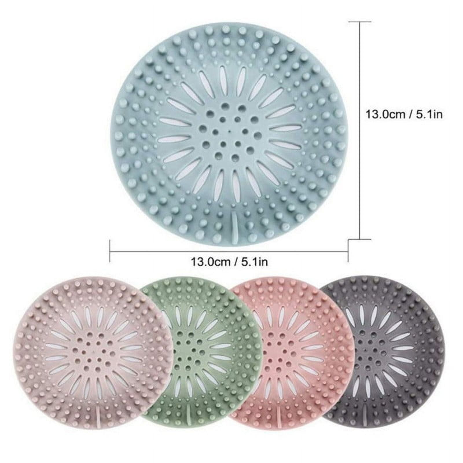Darzheoy Hair Catcher Shower Drain Covers Protector Silicone Bathtub Hair Stopper Easy to Install and Clean Suit for Bathroom Tub Shower and Sink, 5 Pack Multicolor - Image 2