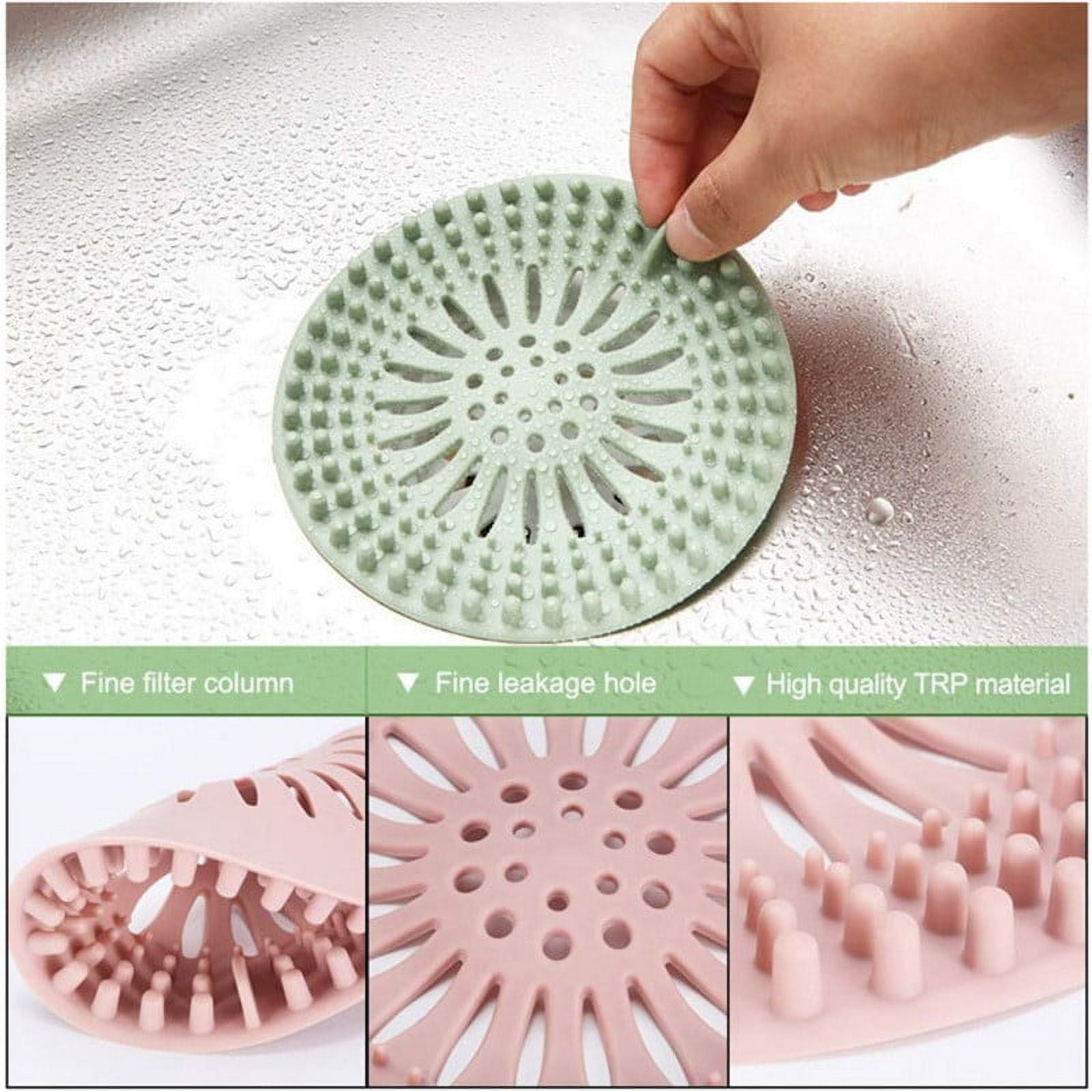Darzheoy Hair Catcher Shower Drain Covers Protector Silicone Bathtub Hair Stopper Easy to Install and Clean Suit for Bathroom Tub Shower and Sink, 5 Pack Multicolor - Image 4
