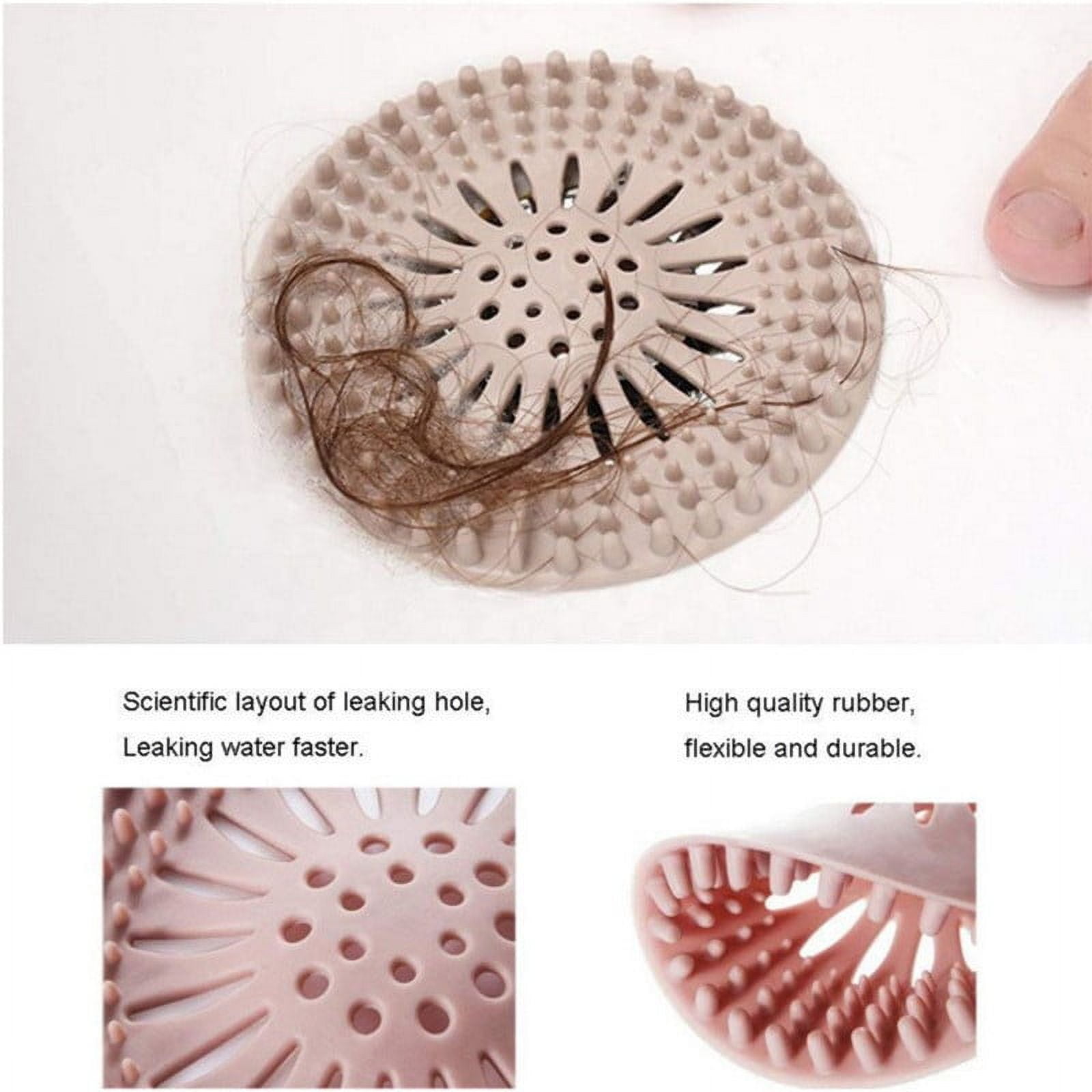 Darzheoy Hair Catcher Shower Drain Covers Protector Silicone Bathtub Hair Stopper Easy to Install and Clean Suit for Bathroom Tub Shower and Sink, 5 Pack Multicolor - Image 5