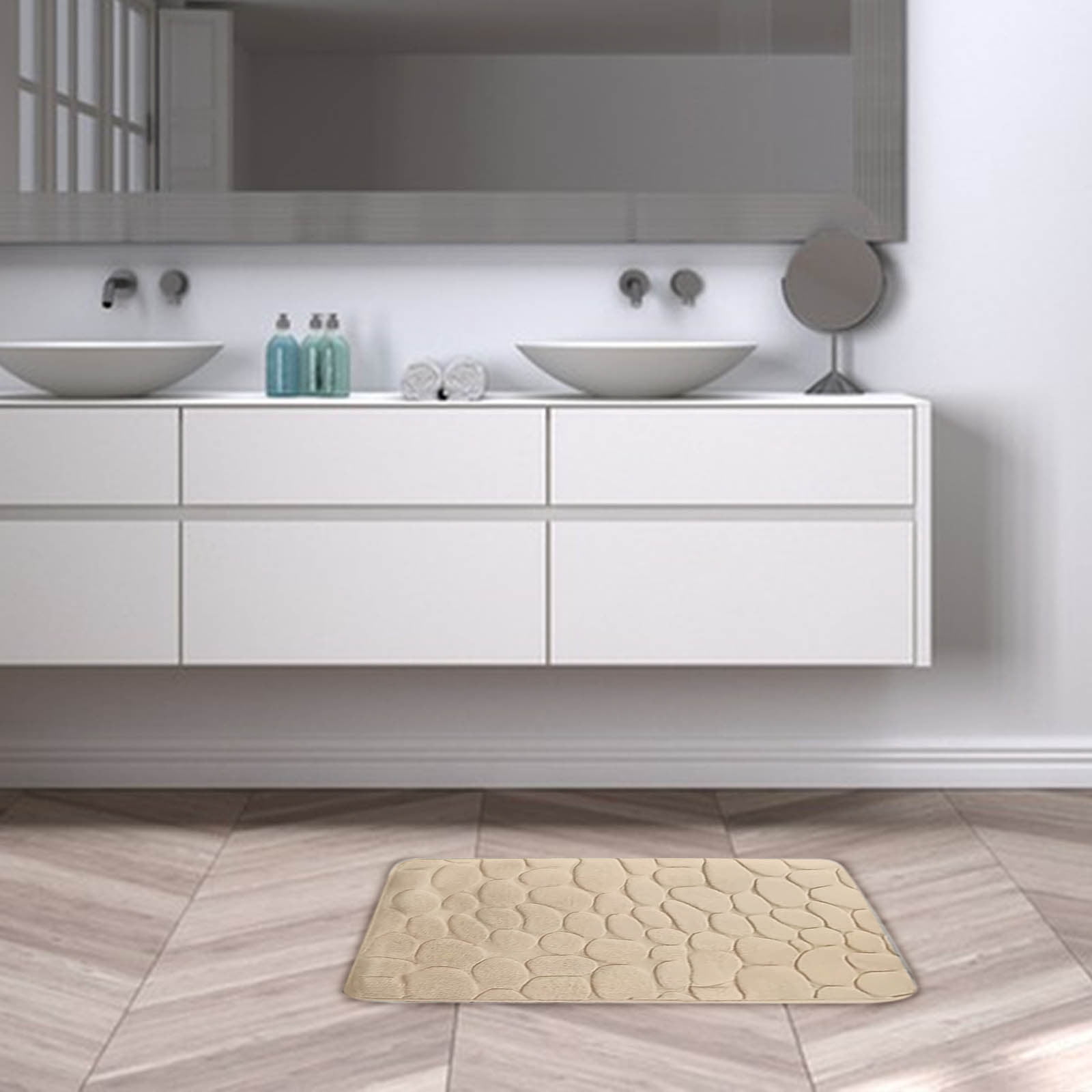 Kdkad Bathroom Rugs Sets 4 Piece, Non Slip Memory Foam Bathroom Rugs, Machine Wash Bathroom Mat Set, Water Absorbent Bath Rug Set for Tub, Toilet and Floor As Show H - Image 6