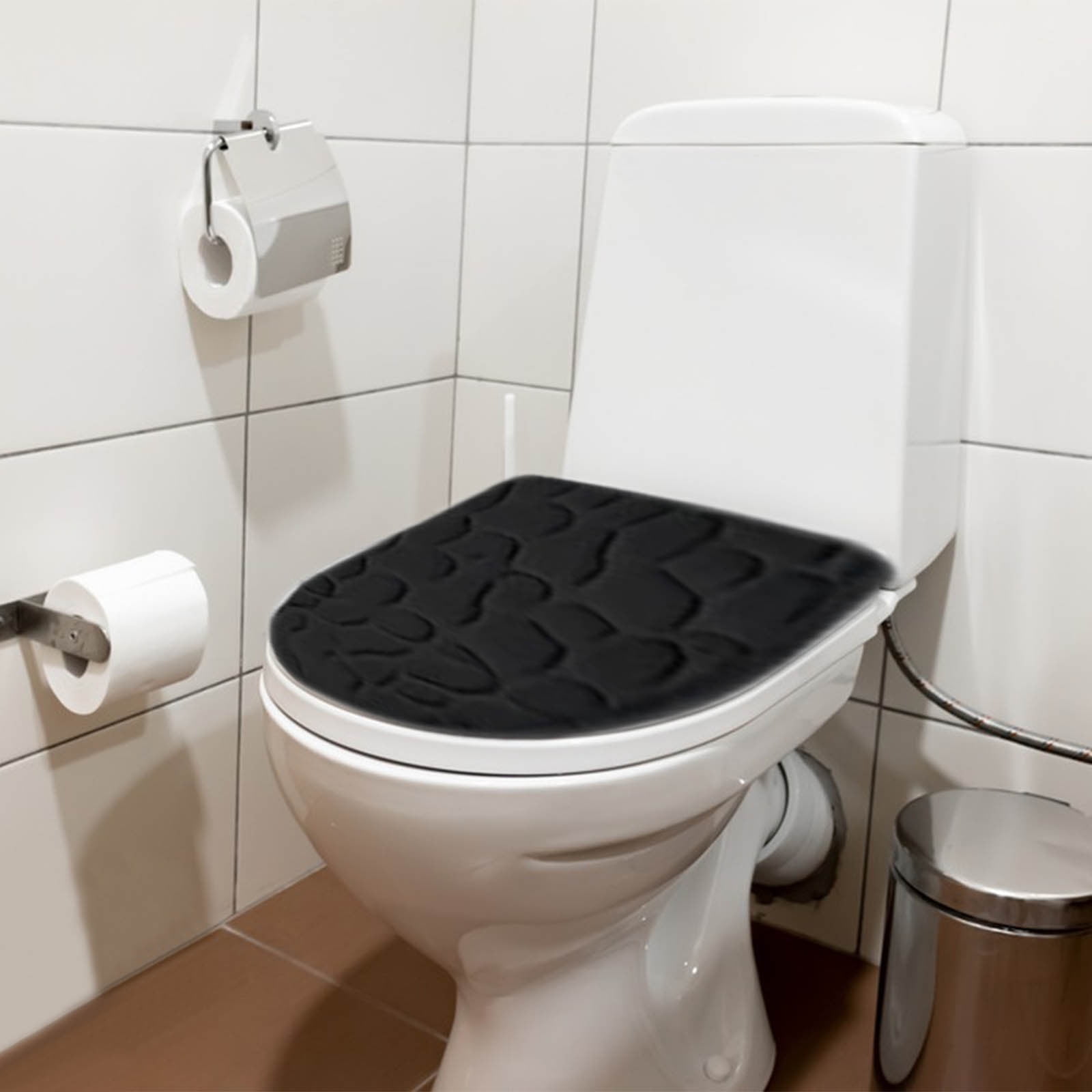 Kdkad Bathroom Rugs Sets 4 Piece, Non Slip Memory Foam Bathroom Rugs, Machine Wash Bathroom Mat Set, Water Absorbent Bath Rug Set for Tub, Toilet and Floor 40*50cmU/15.7*19.7in 50*80cm/19.7*31.5in 50*100cm/19.7*39.3in lid38*40cm/14.9*15.7in I - Image 4