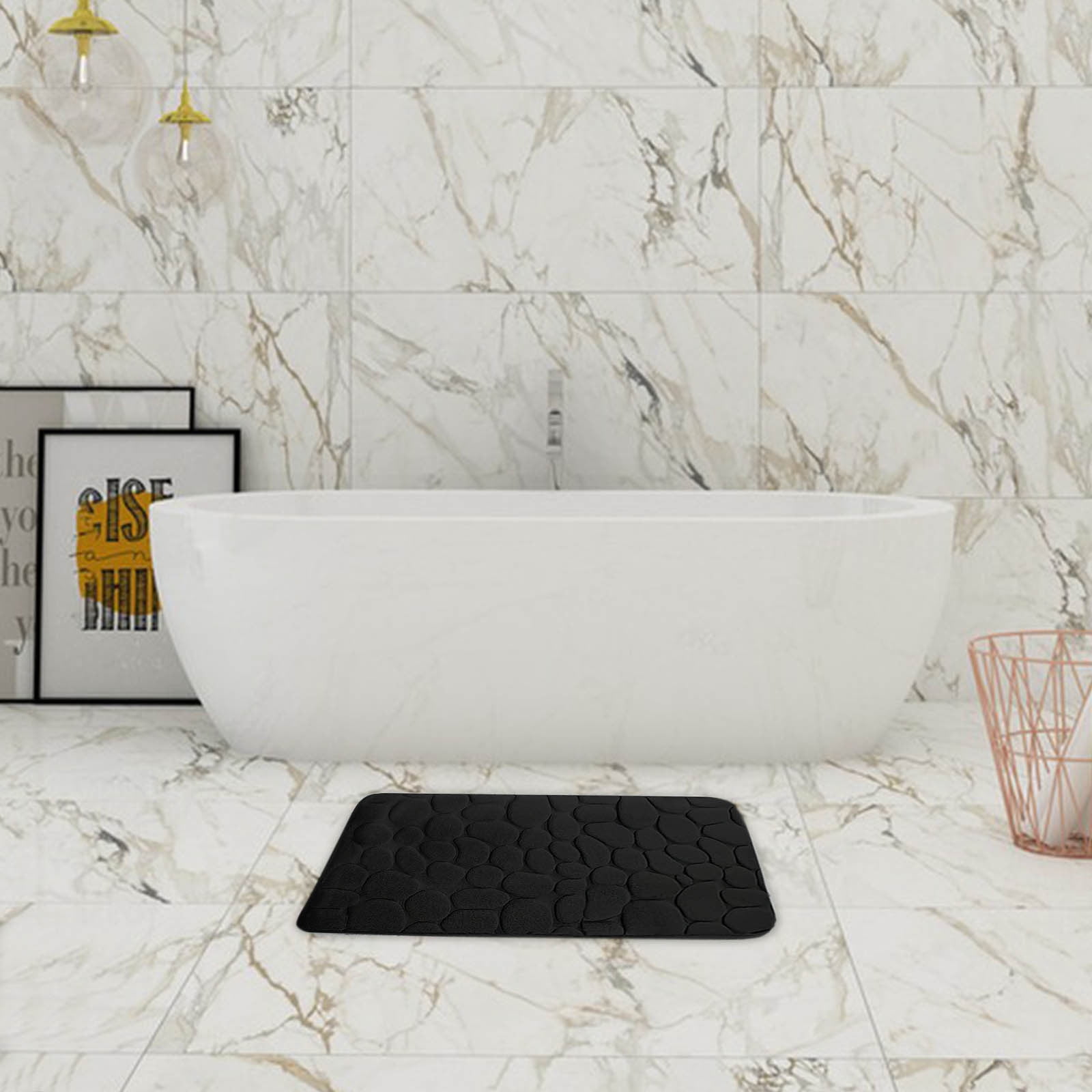 Kdkad Bathroom Rugs Sets 4 Piece, Non Slip Memory Foam Bathroom Rugs, Machine Wash Bathroom Mat Set, Water Absorbent Bath Rug Set for Tub, Toilet and Floor 40*50cmU/15.7*19.7in 50*80cm/19.7*31.5in 50*100cm/19.7*39.3in lid38*40cm/14.9*15.7in I - Image 5