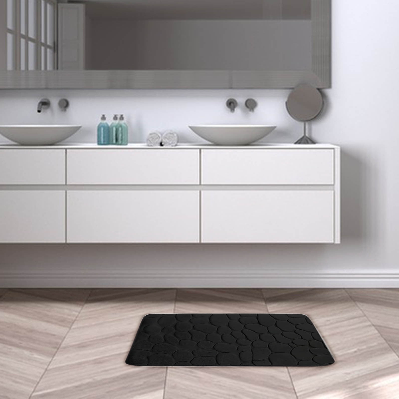 Kdkad Bathroom Rugs Sets 4 Piece, Non Slip Memory Foam Bathroom Rugs, Machine Wash Bathroom Mat Set, Water Absorbent Bath Rug Set for Tub, Toilet and Floor 40*50cmU/15.7*19.7in 50*80cm/19.7*31.5in 50*100cm/19.7*39.3in lid38*40cm/14.9*15.7in I - Image 7