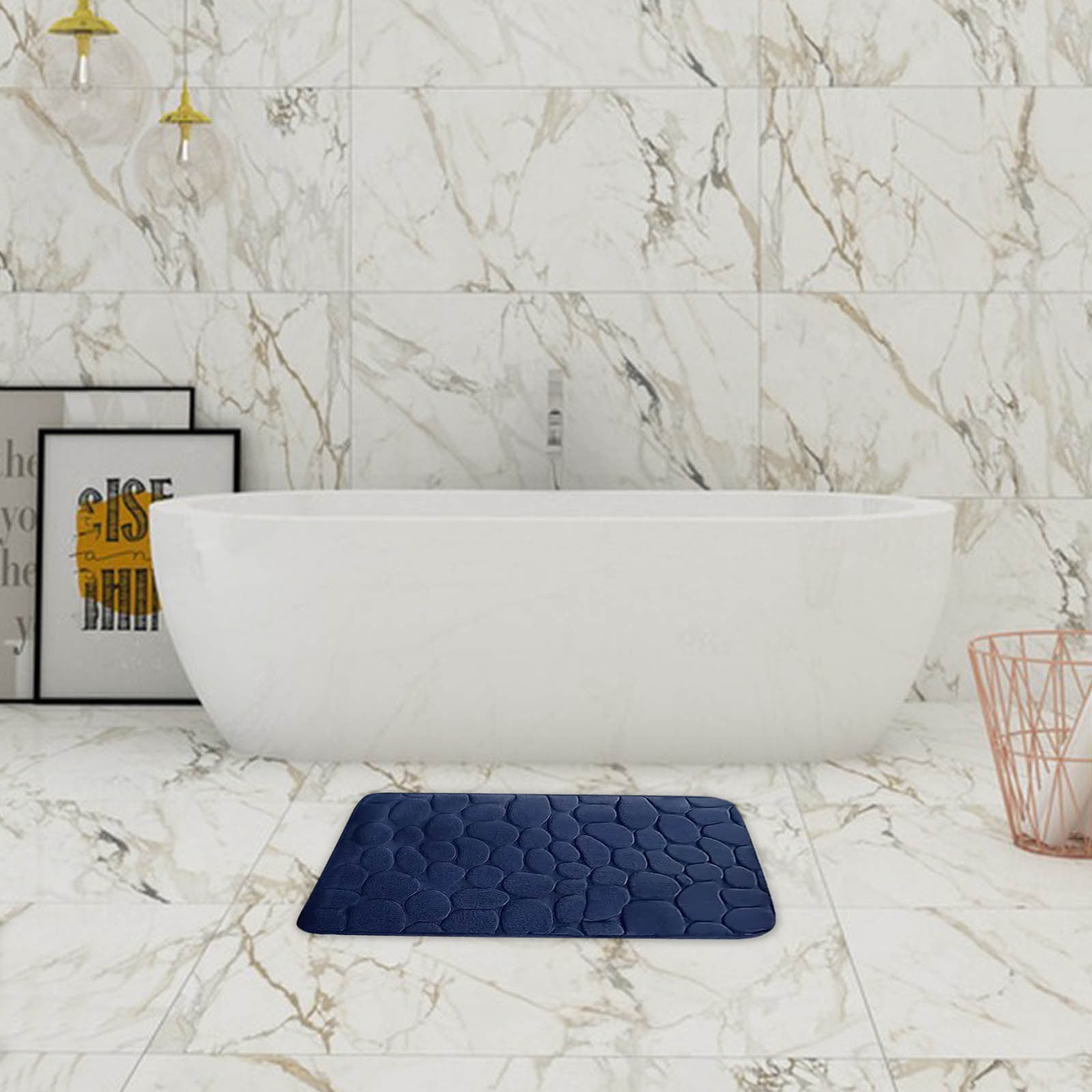 Kdkad Bathroom Rugs Sets 4 Piece, Non Slip Memory Foam Bathroom Rugs, Machine Wash Bathroom Mat Set, Water Absorbent Bath Rug Set for Tub, Toilet and Floor 40*50cmU/15.7*19.7in 50*80cm/19.7*31.5in 50*100cm/19.7*39.3in lid38*40cm/14.9*15.7in J - Image 4