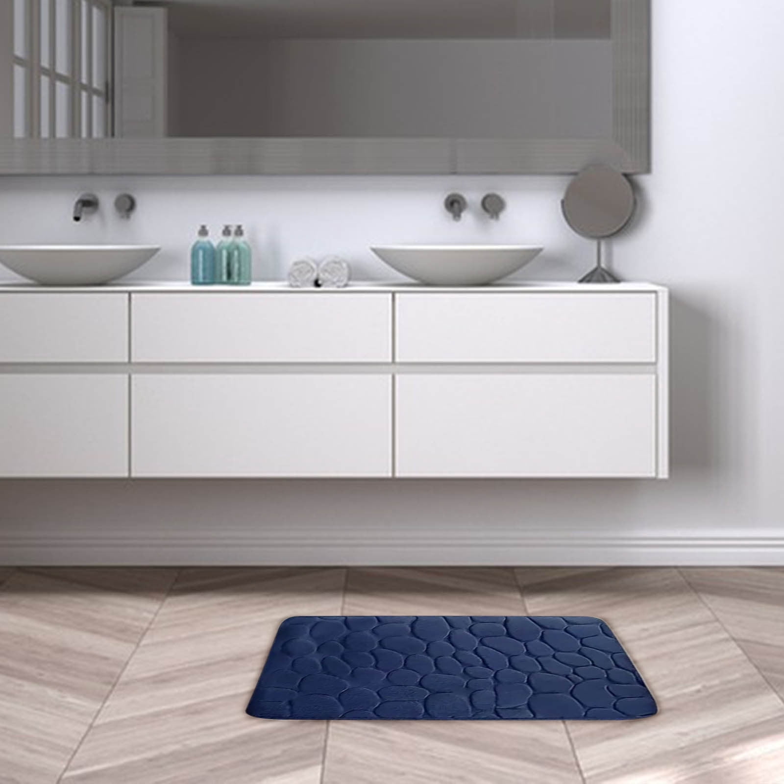 Kdkad Bathroom Rugs Sets 4 Piece, Non Slip Memory Foam Bathroom Rugs, Machine Wash Bathroom Mat Set, Water Absorbent Bath Rug Set for Tub, Toilet and Floor 40*50cmU/15.7*19.7in 50*80cm/19.7*31.5in 50*100cm/19.7*39.3in lid38*40cm/14.9*15.7in J - Image 5