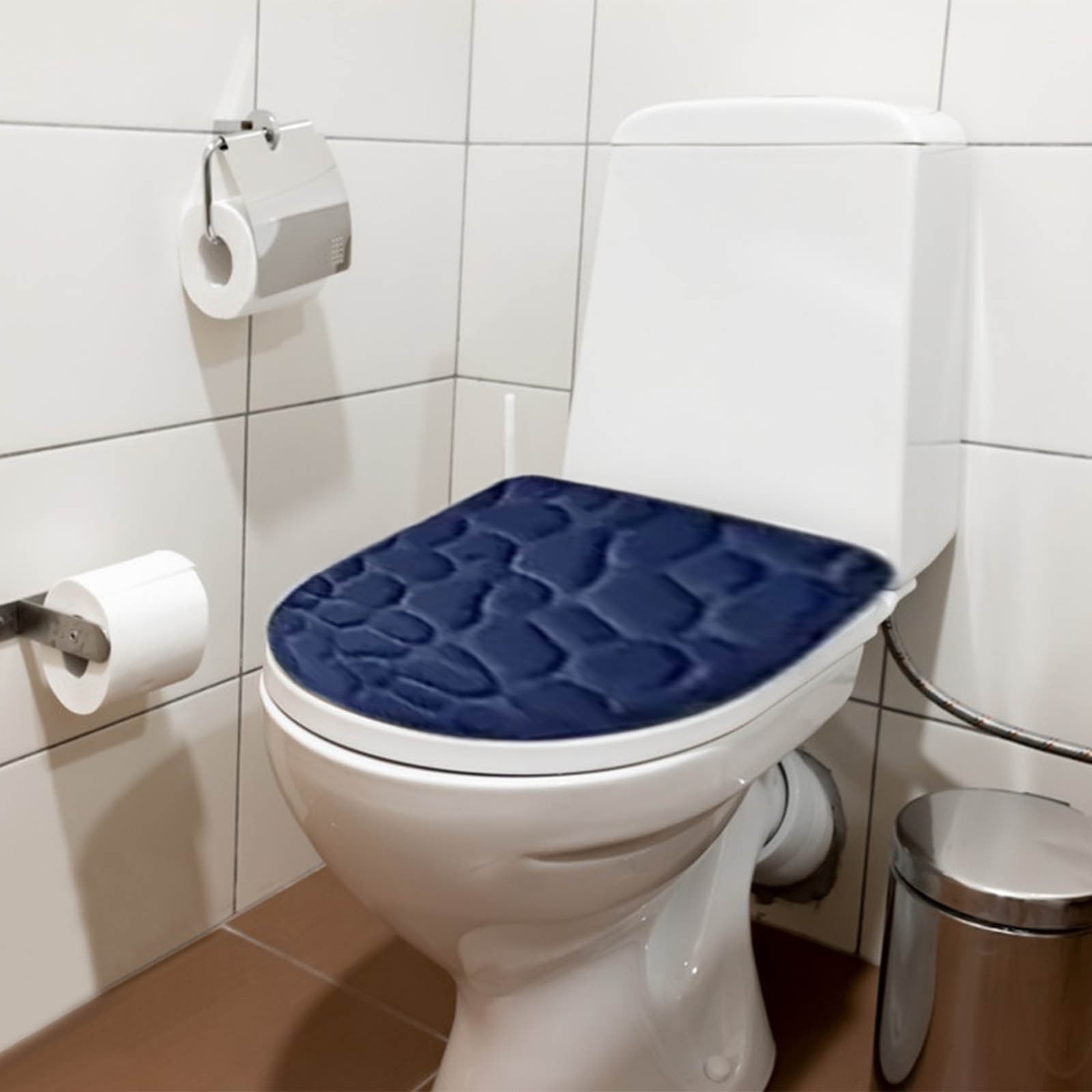 Kdkad Bathroom Rugs Sets 4 Piece, Non Slip Memory Foam Bathroom Rugs, Machine Wash Bathroom Mat Set, Water Absorbent Bath Rug Set for Tub, Toilet and Floor 40*50cmU/15.7*19.7in 50*80cm/19.7*31.5in 50*100cm/19.7*39.3in lid38*40cm/14.9*15.7in J - Image 6