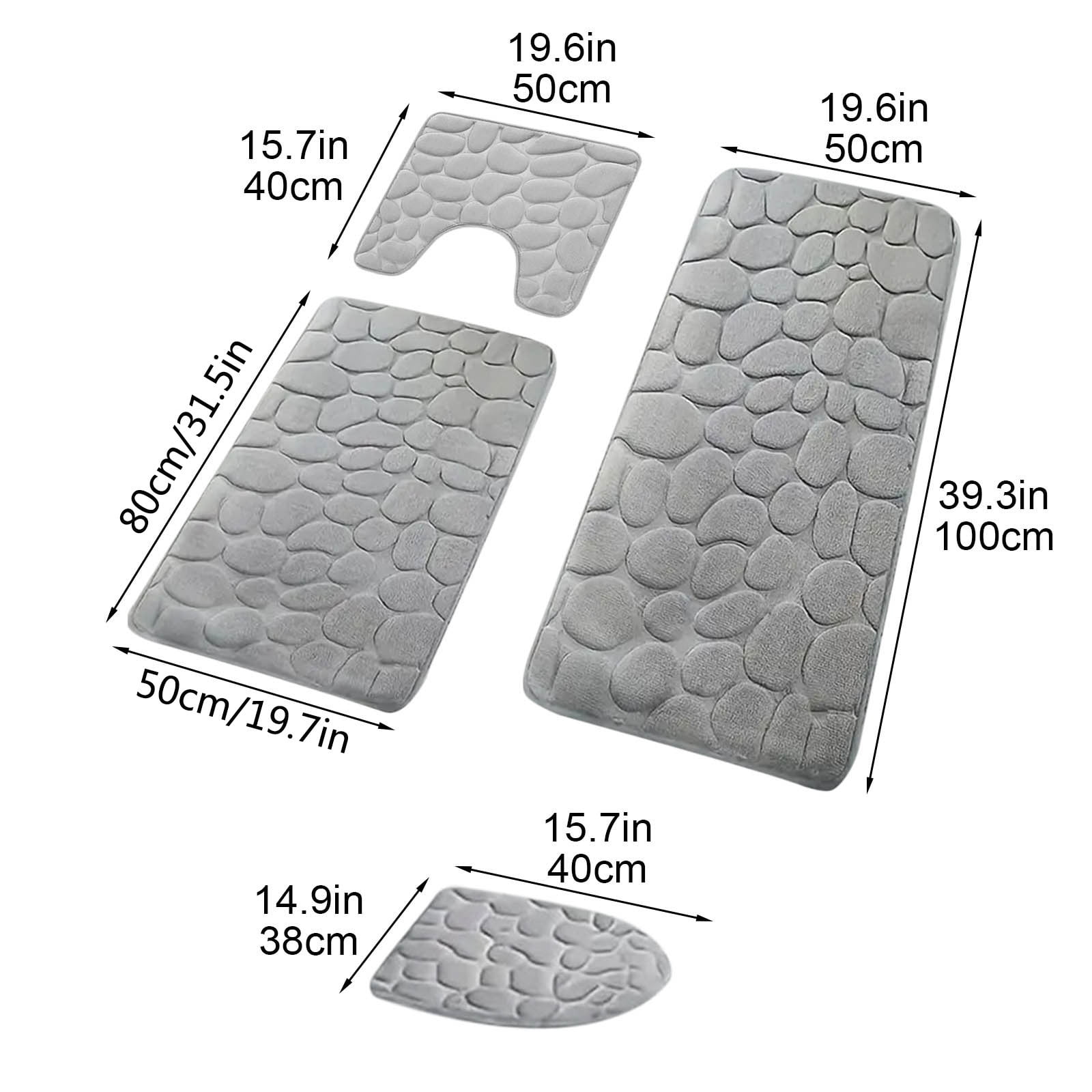 Kdkad Bathroom Rugs Sets 4 Piece, Non Slip Memory Foam Bathroom Rugs, Machine Wash Bathroom Mat Set, Water Absorbent Bath Rug Set for Tub, Toilet and Floor As Show L - Image 3