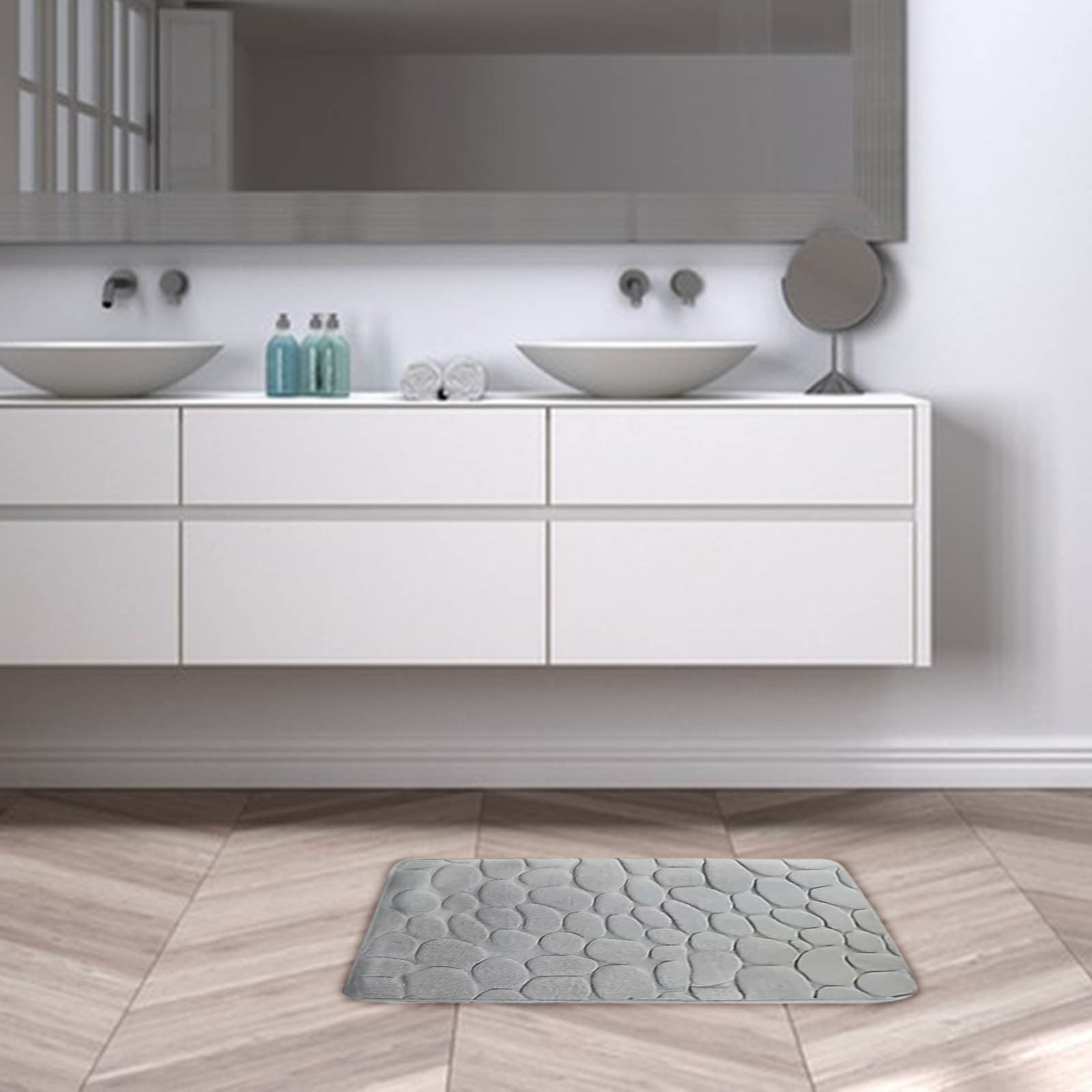 Kdkad Bathroom Rugs Sets 4 Piece, Non Slip Memory Foam Bathroom Rugs, Machine Wash Bathroom Mat Set, Water Absorbent Bath Rug Set for Tub, Toilet and Floor As Show L - Image 4