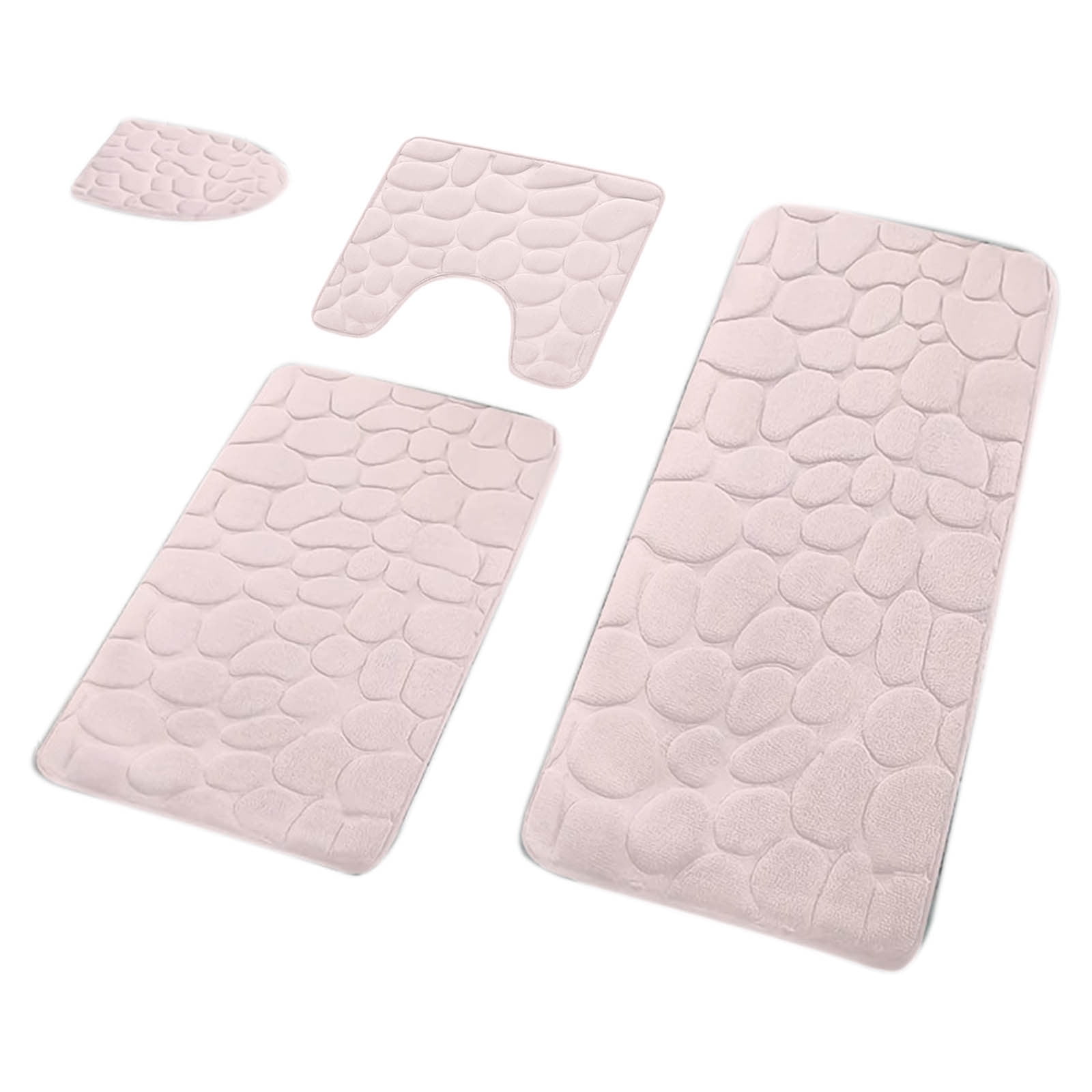 Kdkad Bathroom Rugs Sets 4 Piece, Non Slip Memory Foam Bathroom Rugs, Machine Wash Bathroom Mat Set, Water Absorbent Bath Rug Set for Tub, Toilet and Floor As Show M - Image 2