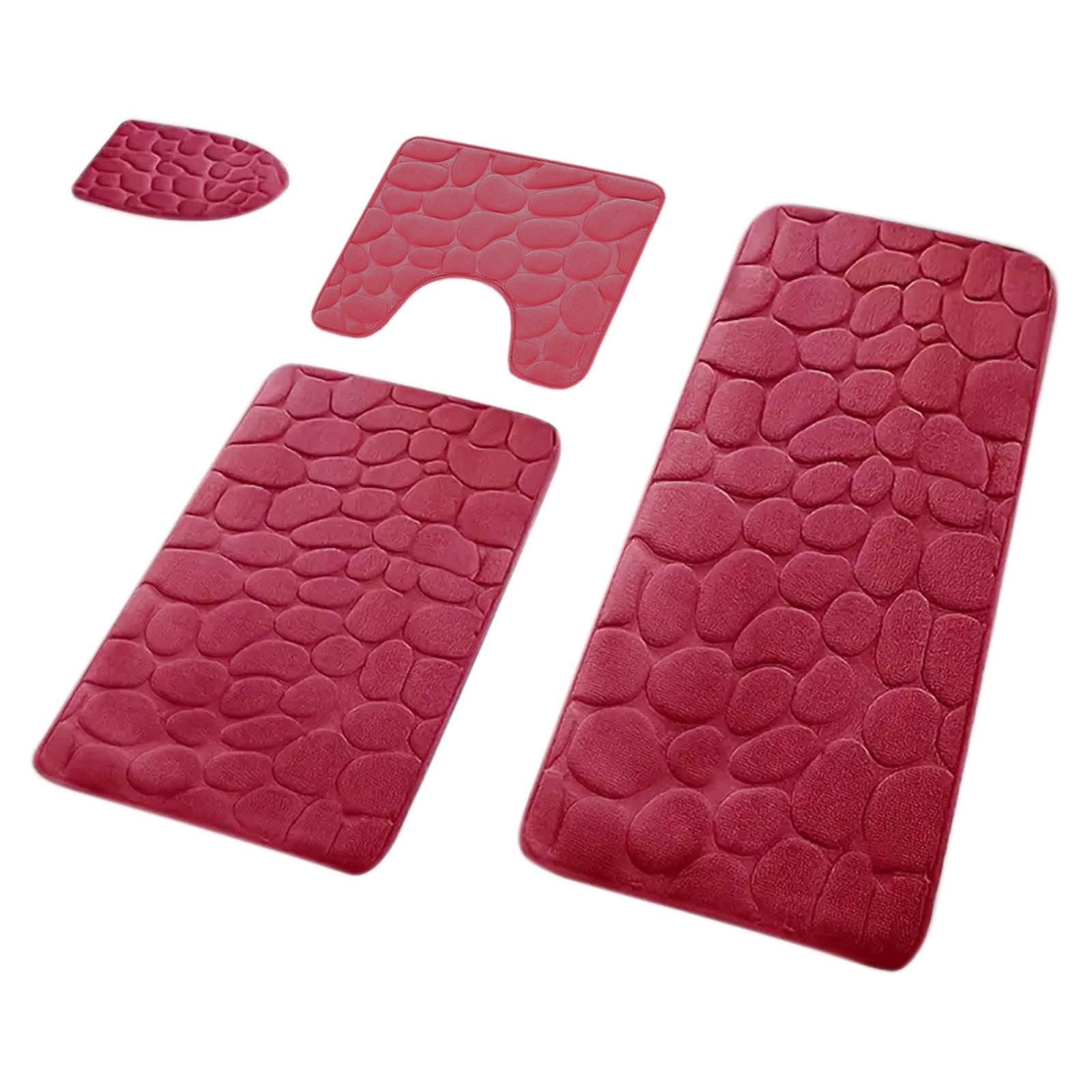 Kdkad Bathroom Rugs Sets 4 Piece, Non Slip Memory Foam Bathroom Rugs, Machine Wash Bathroom Mat Set, Water Absorbent Bath Rug Set for Tub, Toilet and Floor As Show N - Image 2