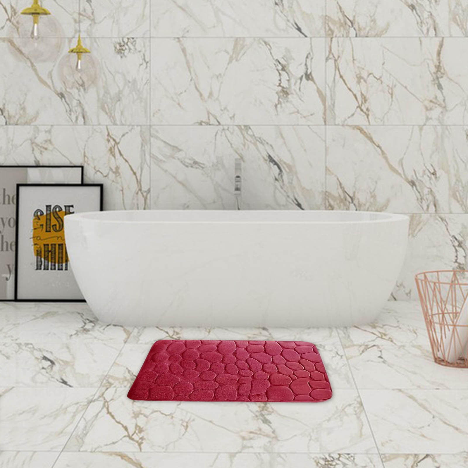 Kdkad Bathroom Rugs Sets 4 Piece, Non Slip Memory Foam Bathroom Rugs, Machine Wash Bathroom Mat Set, Water Absorbent Bath Rug Set for Tub, Toilet and Floor As Show N - Image 4