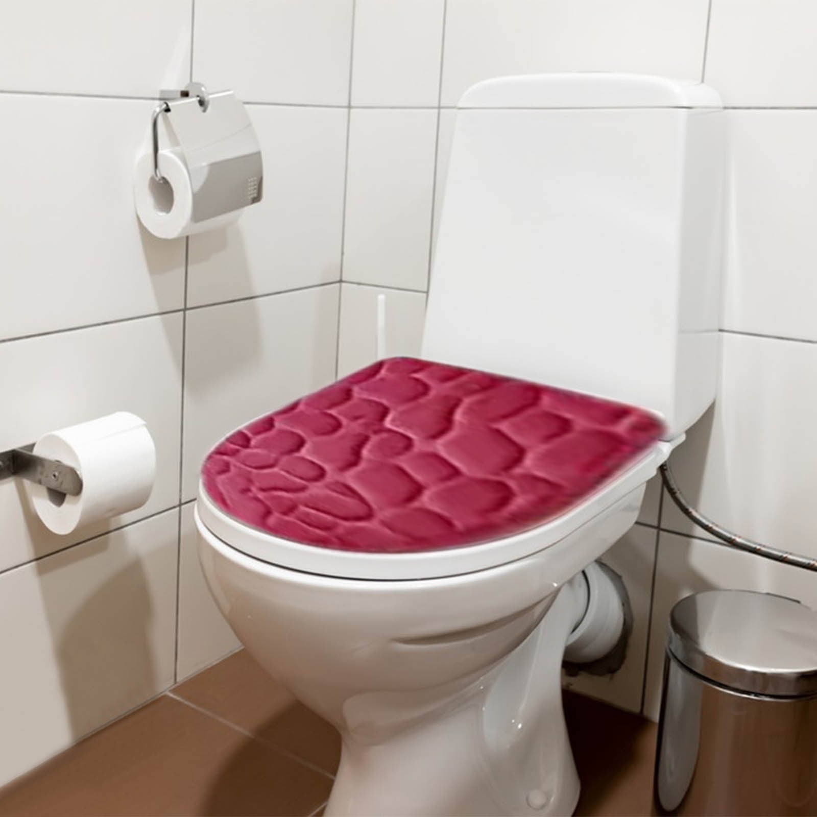 Kdkad Bathroom Rugs Sets 4 Piece, Non Slip Memory Foam Bathroom Rugs, Machine Wash Bathroom Mat Set, Water Absorbent Bath Rug Set for Tub, Toilet and Floor As Show N - Image 5
