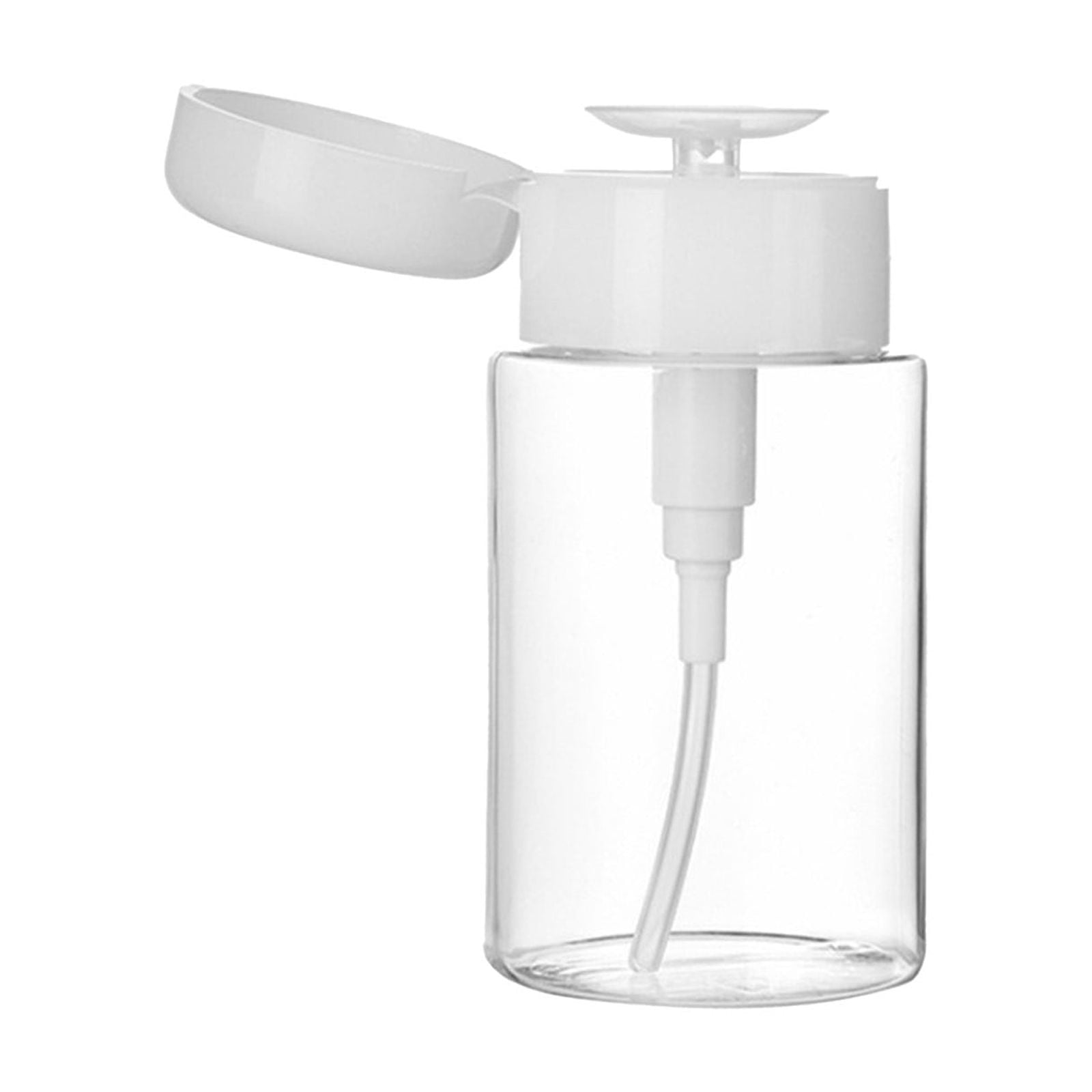 Darzheoy Push Down Pump Dispenser Empty Push Top Bottles Containers for Nail Polish Makeup Remover Micellar Water Facial Toner 200ML Clear - Image 1