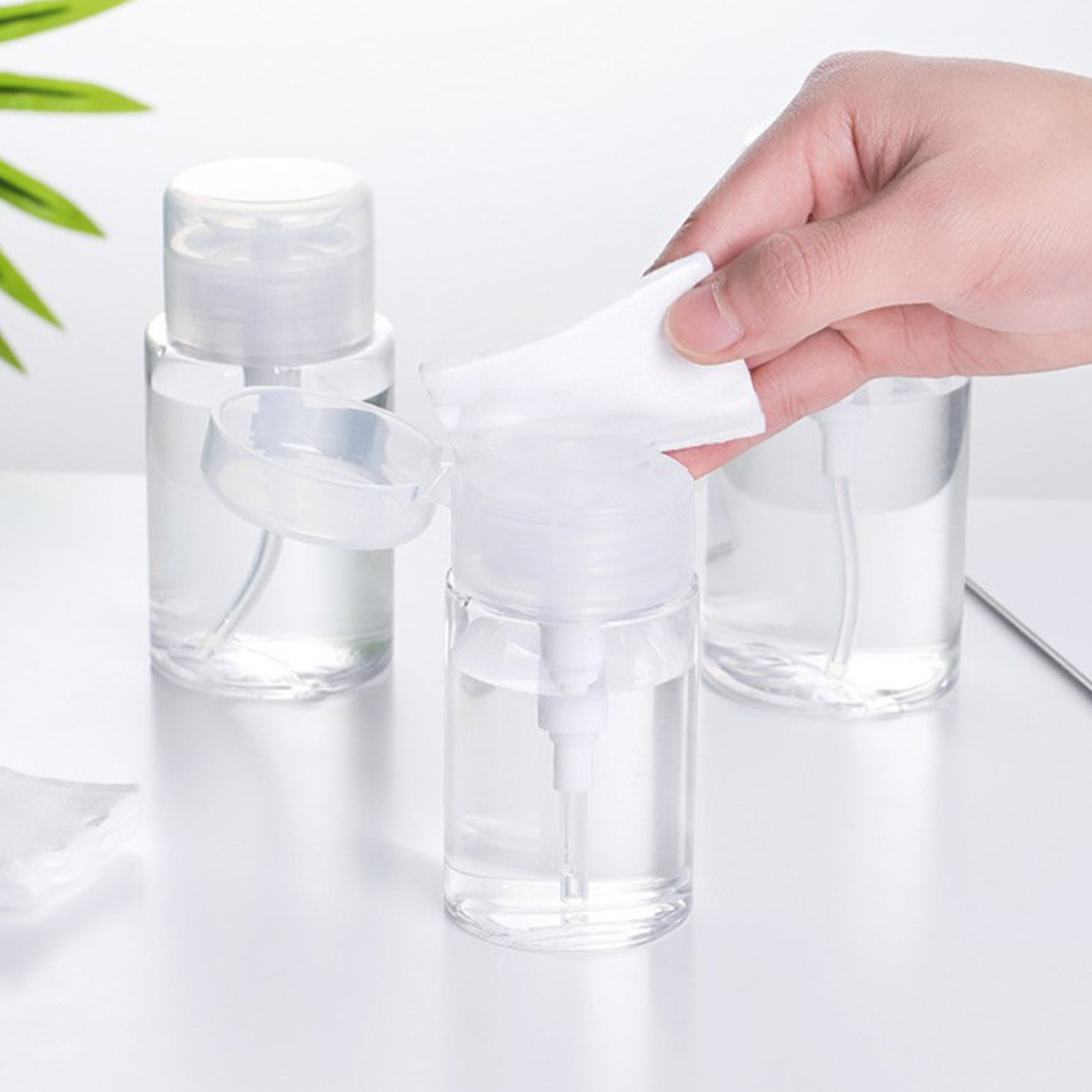 Darzheoy Push Down Pump Dispenser Empty Push Top Bottles Containers for Nail Polish Makeup Remover Micellar Water Facial Toner 200ML Clear - Image 3