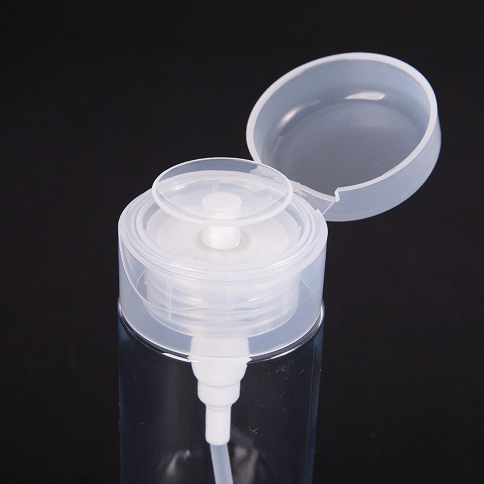 Darzheoy Push Down Pump Dispenser Empty Push Top Bottles Containers for Nail Polish Makeup Remover Micellar Water Facial Toner 200ML Clear - Image 5