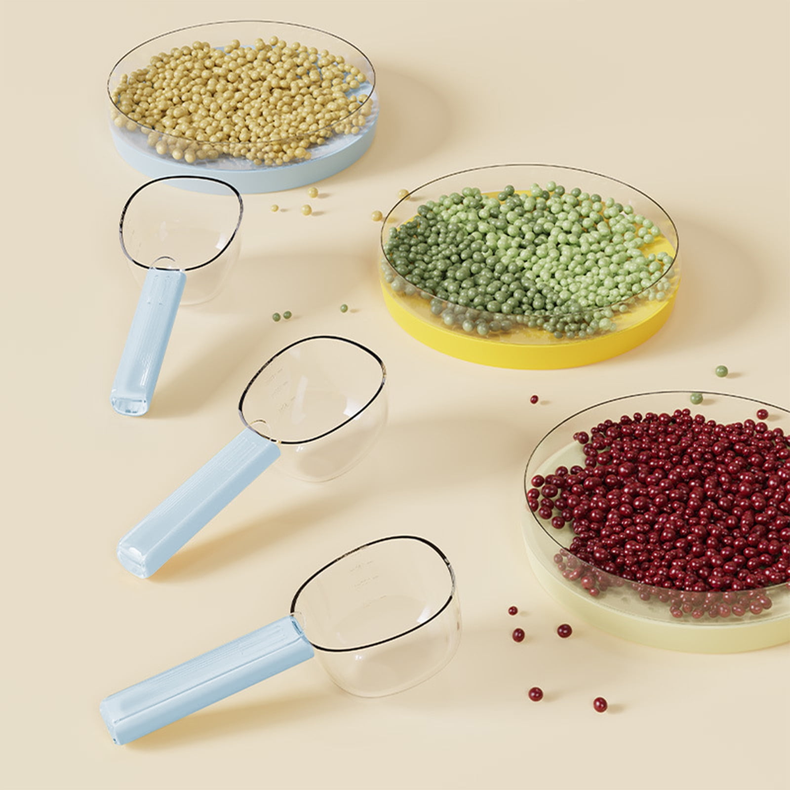Darzheoy Flour Scoops for Canisters, Grain Scoop Measuring Cups, Food-Safe Kitchen Utensils, Multi-Purpose Flour Scoop for Canisters, Rice Spoon Blue - Image 3