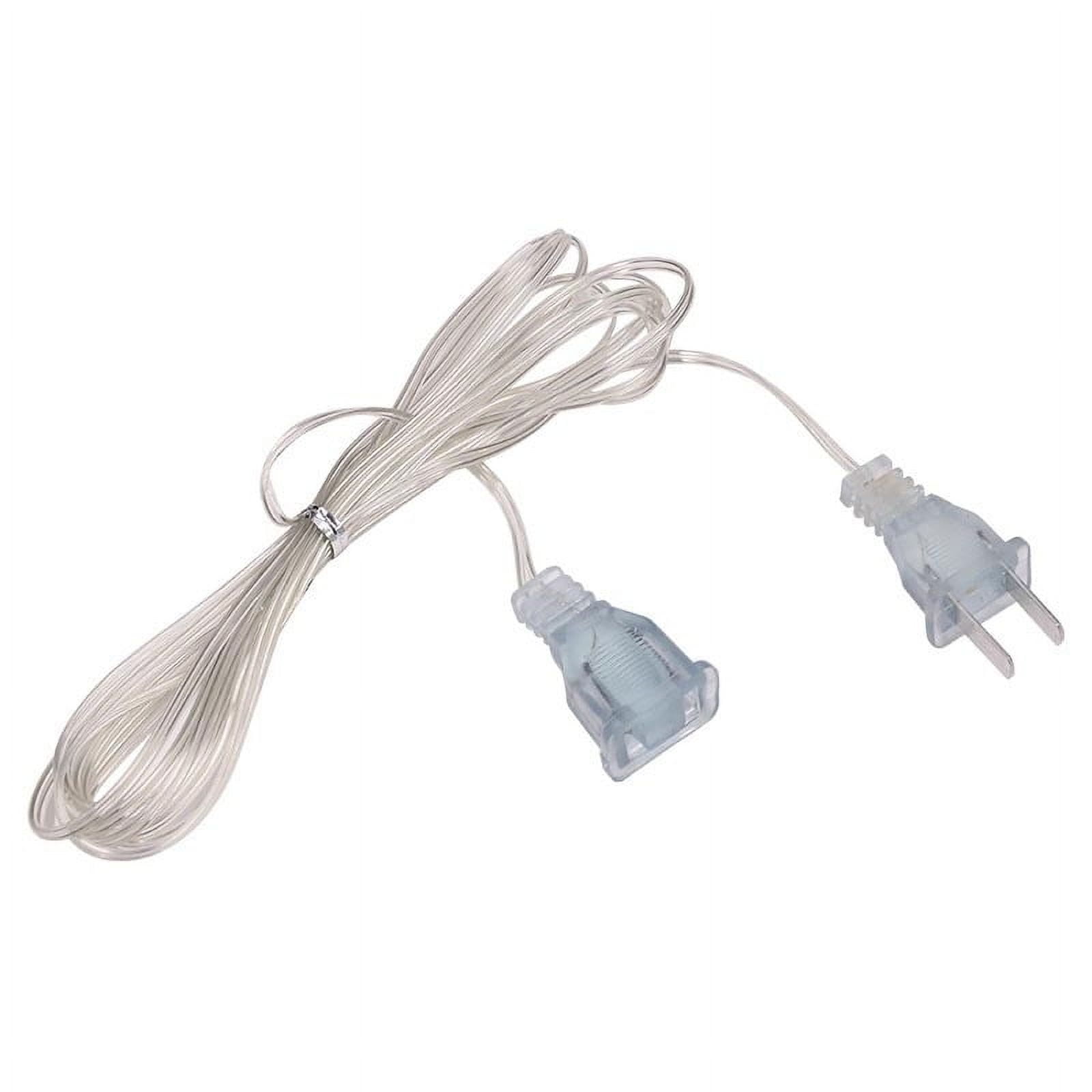Darzheoy Clear Extension Cord, 10 Feet Male to Female Extension Cords, Clear Extension Cord Indoor Thin, 2 Prong Indoor Cord Extension White - Image 1