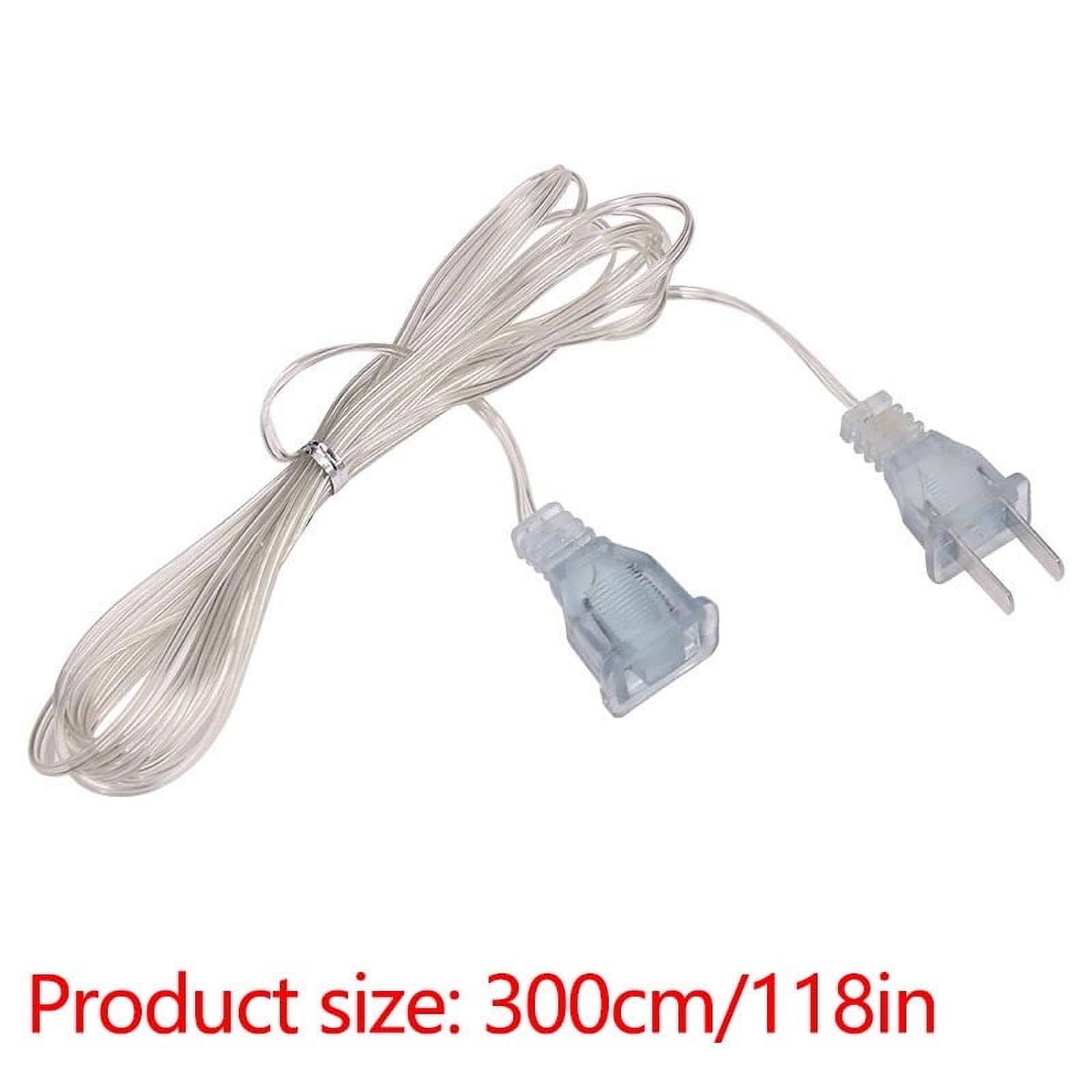 Darzheoy Clear Extension Cord, 10 Feet Male to Female Extension Cords, Clear Extension Cord Indoor Thin, 2 Prong Indoor Cord Extension White - Image 2