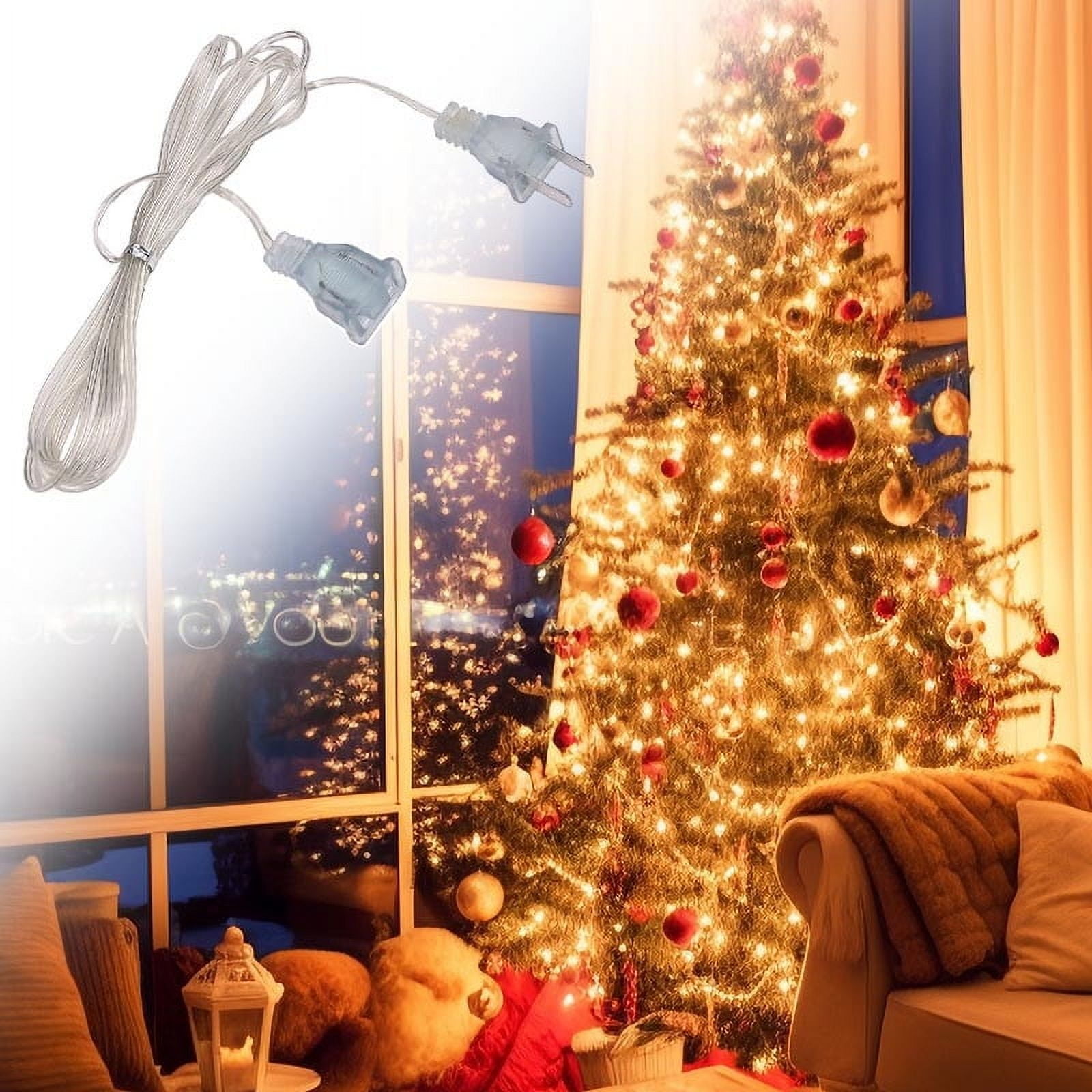 Darzheoy Clear Extension Cord, 10 Feet Male to Female Extension Cords, Clear Extension Cord Indoor Thin, 2 Prong Indoor Cord Extension White - Image 3