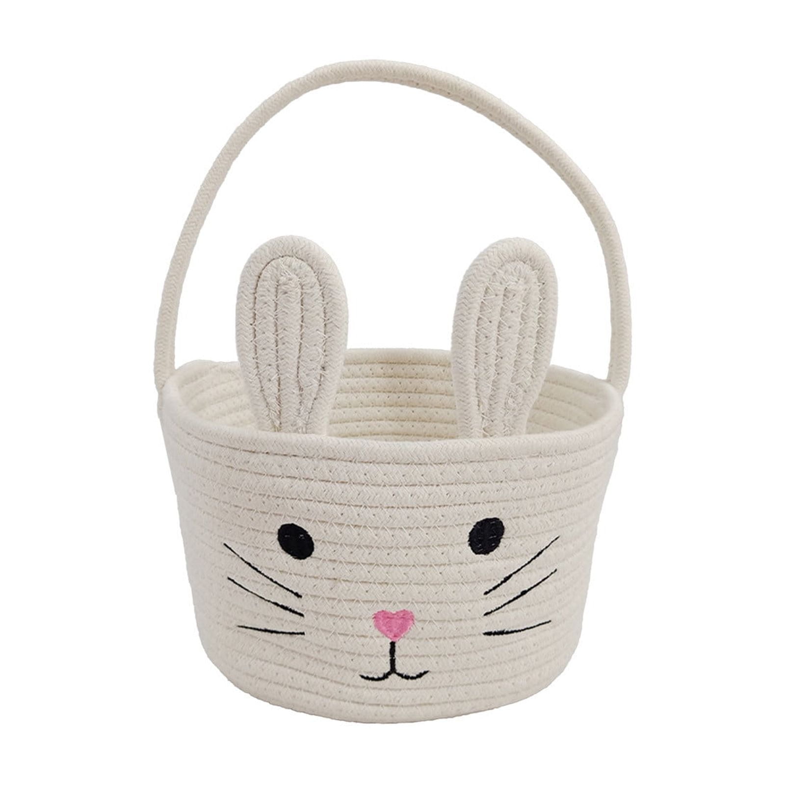 Darzheoy Easter Basket for Boys Girls Easter Bunny Basket with Rabbit Ears, Easter Egg Hunting Basket Easter Baskets for Kids Babies First Easter Gifts A - Image 1