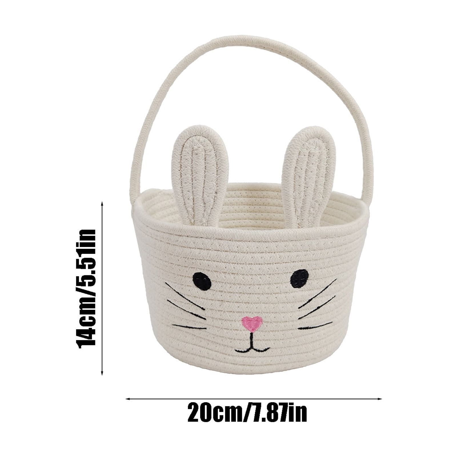 Darzheoy Easter Basket for Boys Girls Easter Bunny Basket with Rabbit Ears, Easter Egg Hunting Basket Easter Baskets for Kids Babies First Easter Gifts A - Image 2