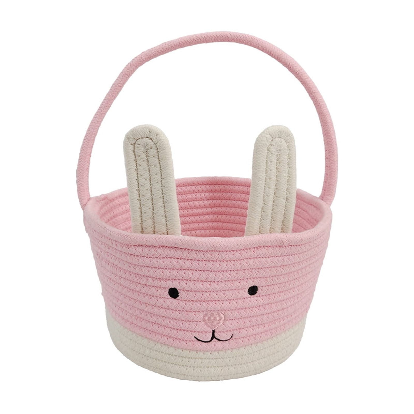 Darzheoy Easter Basket for Boys Girls Easter Bunny Basket with Rabbit Ears, Easter Egg Hunting Basket Easter Baskets for Kids Babies First Easter Gifts B - Image 1