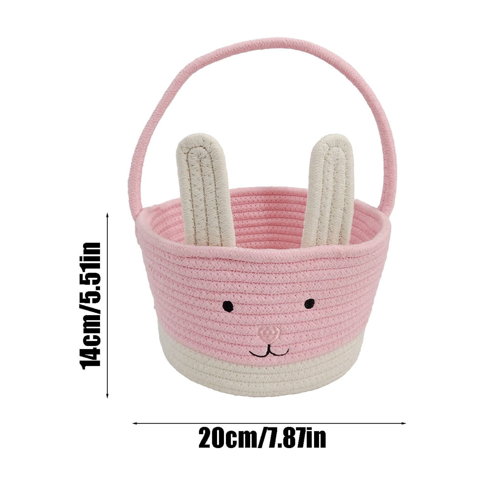 Darzheoy Easter Basket for Boys Girls Easter Bunny Basket with Rabbit Ears, Easter Egg Hunting Basket Easter Baskets for Kids Babies First Easter Gifts B - Image 2