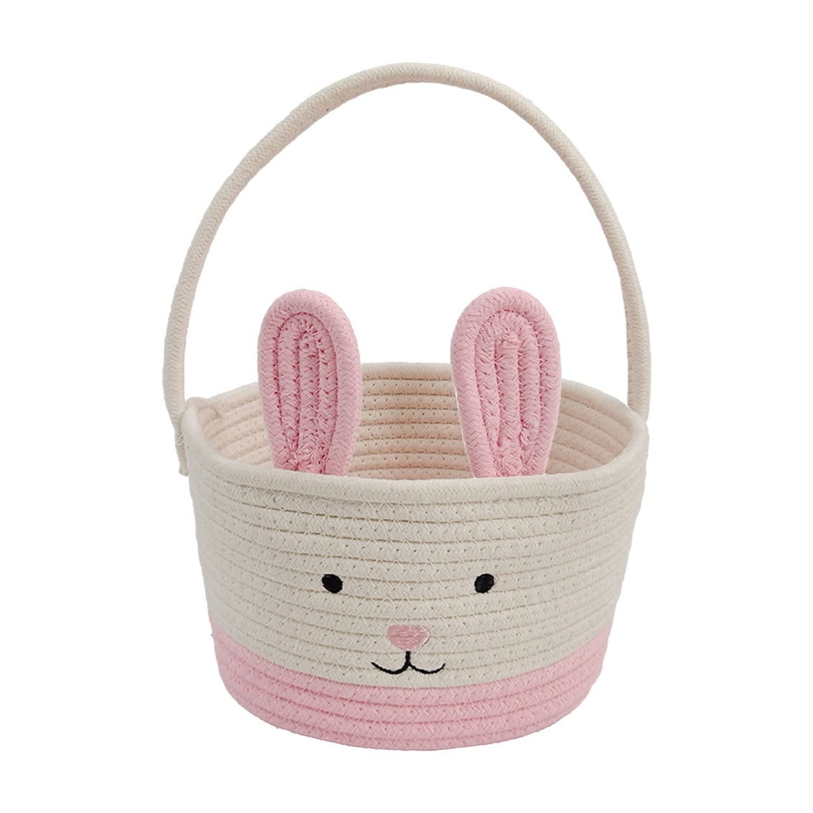Darzheoy Easter Basket for Boys Girls Easter Bunny Basket with Rabbit Ears, Easter Egg Hunting Basket Easter Baskets for Kids Babies First Easter Gifts C - Image 1
