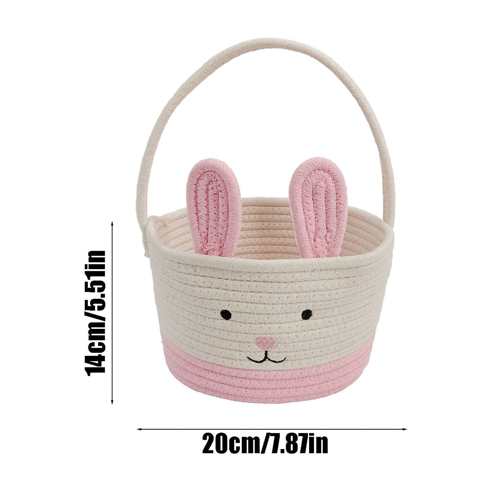 Darzheoy Easter Basket for Boys Girls Easter Bunny Basket with Rabbit Ears, Easter Egg Hunting Basket Easter Baskets for Kids Babies First Easter Gifts C - Image 2