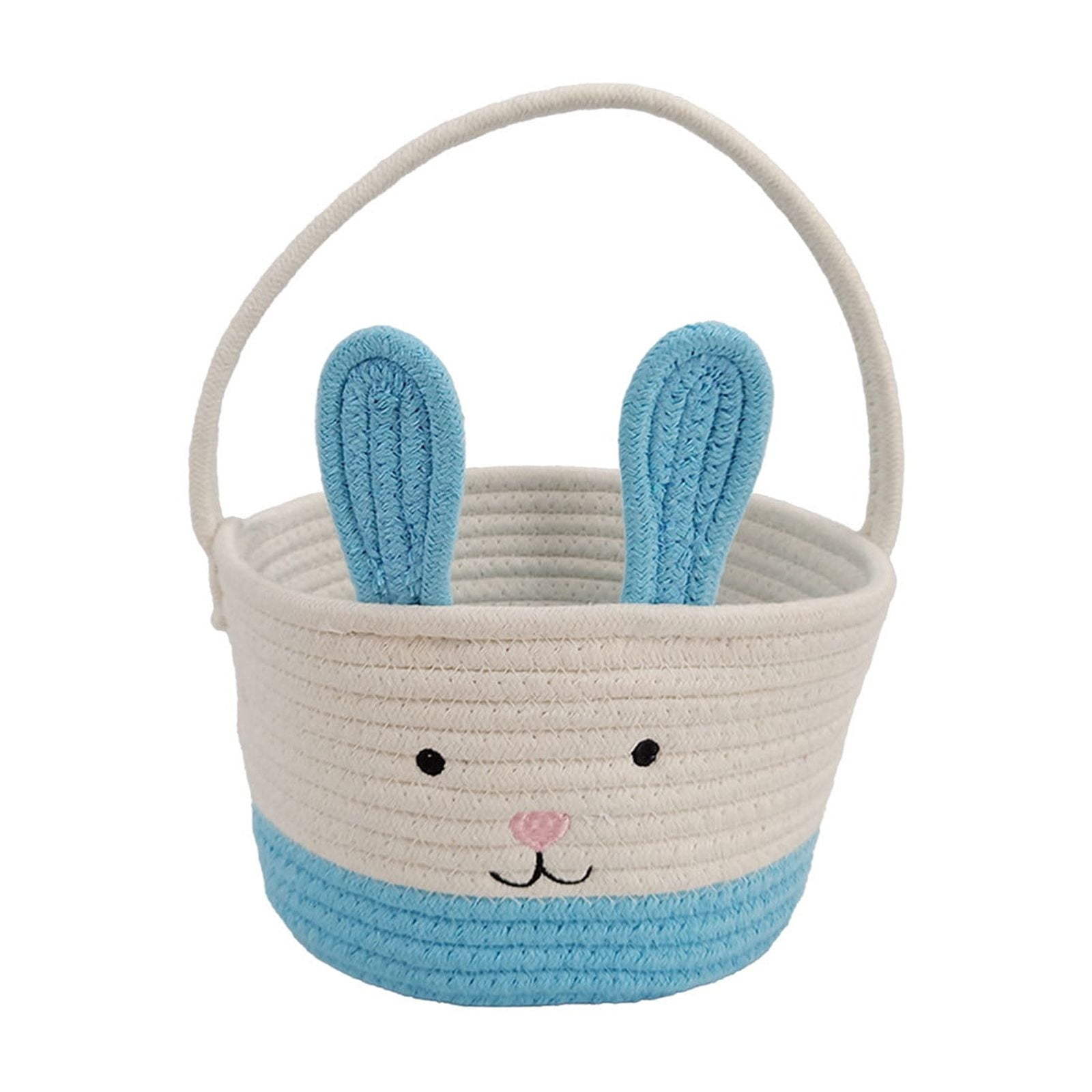 Darzheoy Easter Basket for Boys Girls Easter Bunny Basket with Rabbit Ears, Easter Egg Hunting Basket Easter Baskets for Kids Babies First Easter Gifts D - Image 1
