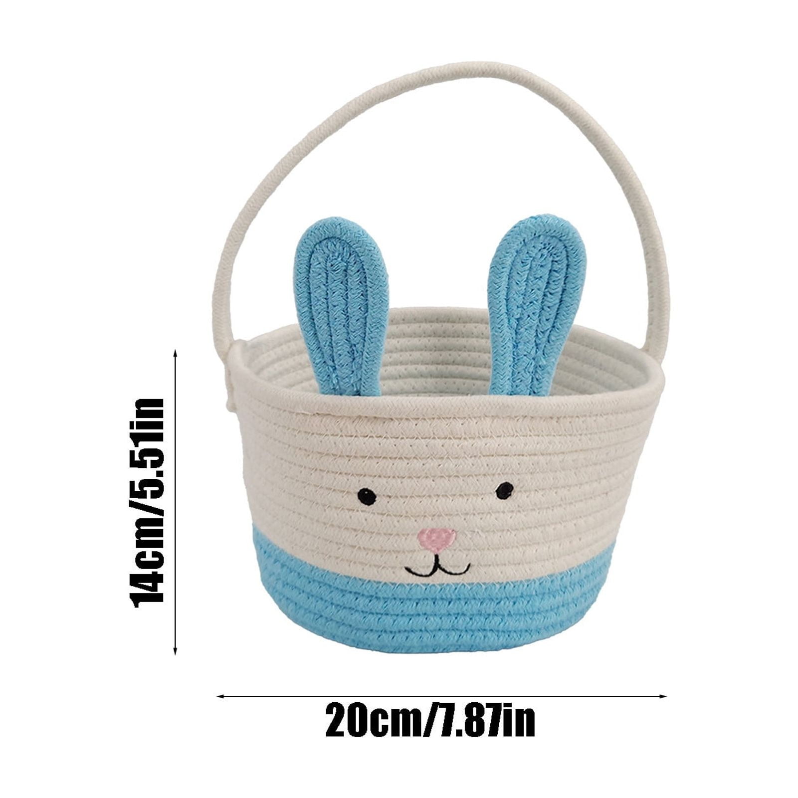 Darzheoy Easter Basket for Boys Girls Easter Bunny Basket with Rabbit Ears, Easter Egg Hunting Basket Easter Baskets for Kids Babies First Easter Gifts D - Image 2
