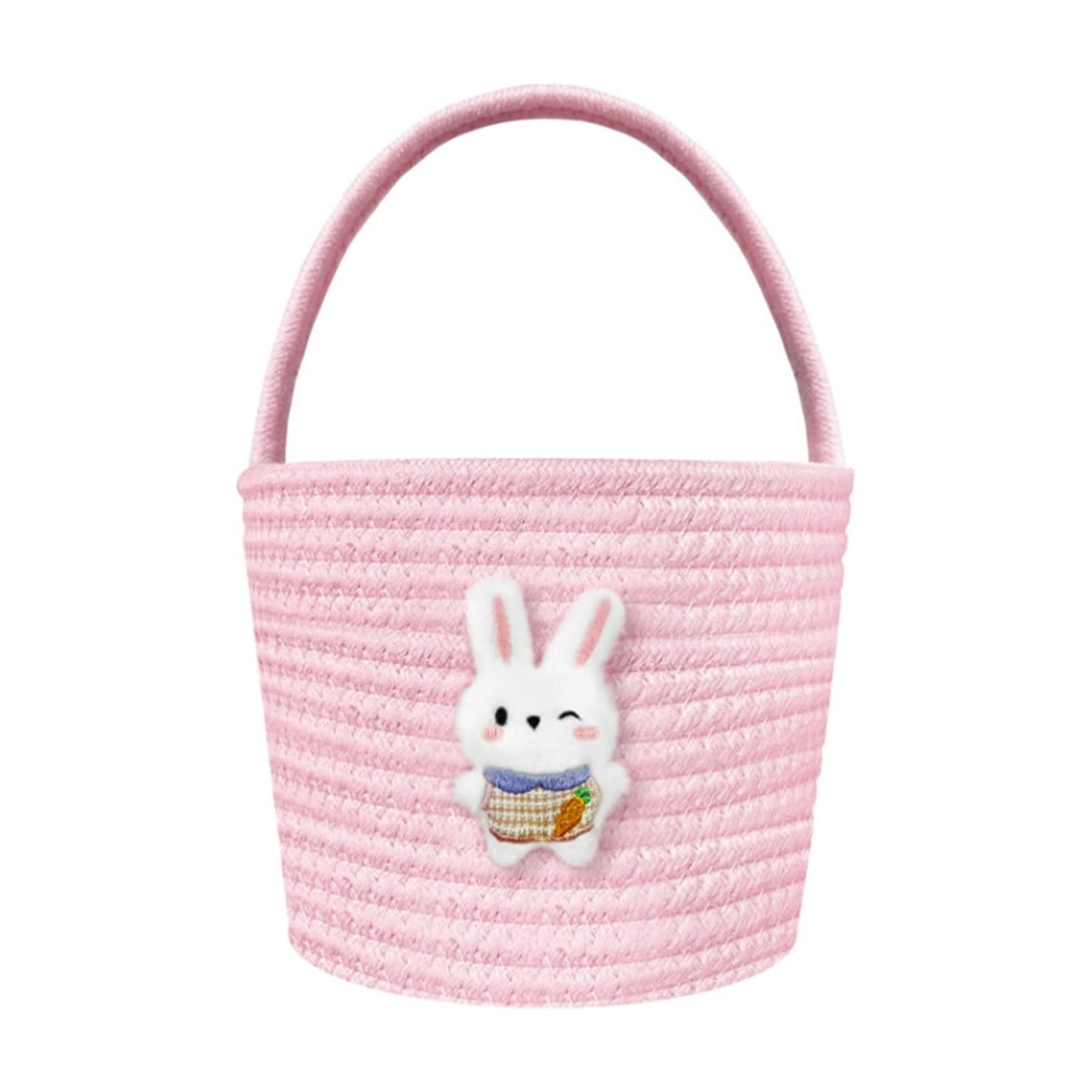 Darzheoy Easter Basket for Boys Girls Easter Bunny Basket with Rabbit Ears, Easter Egg Hunting Basket Easter Baskets for Kids Babies First Easter Gifts E - Image 2
