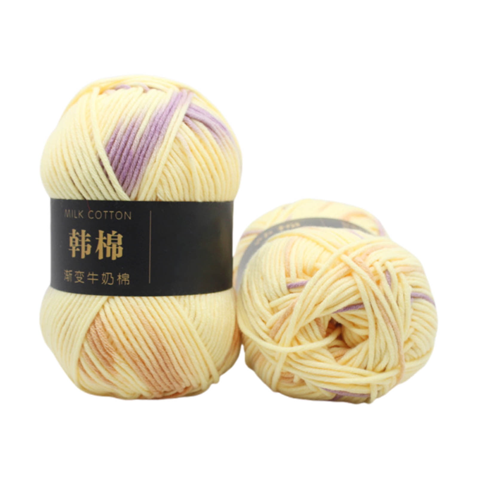 AYktou Cotton Yarn - Multicolor Rainbows Yarn,50 gram Skeins,26 Colors Available,7 Strands Of Combed Milk Cotton Crocheting Yarn for Knitting,Crochet,Weaving,Arts & Crafts - Fiesta #B - Light Yellow - Image 3