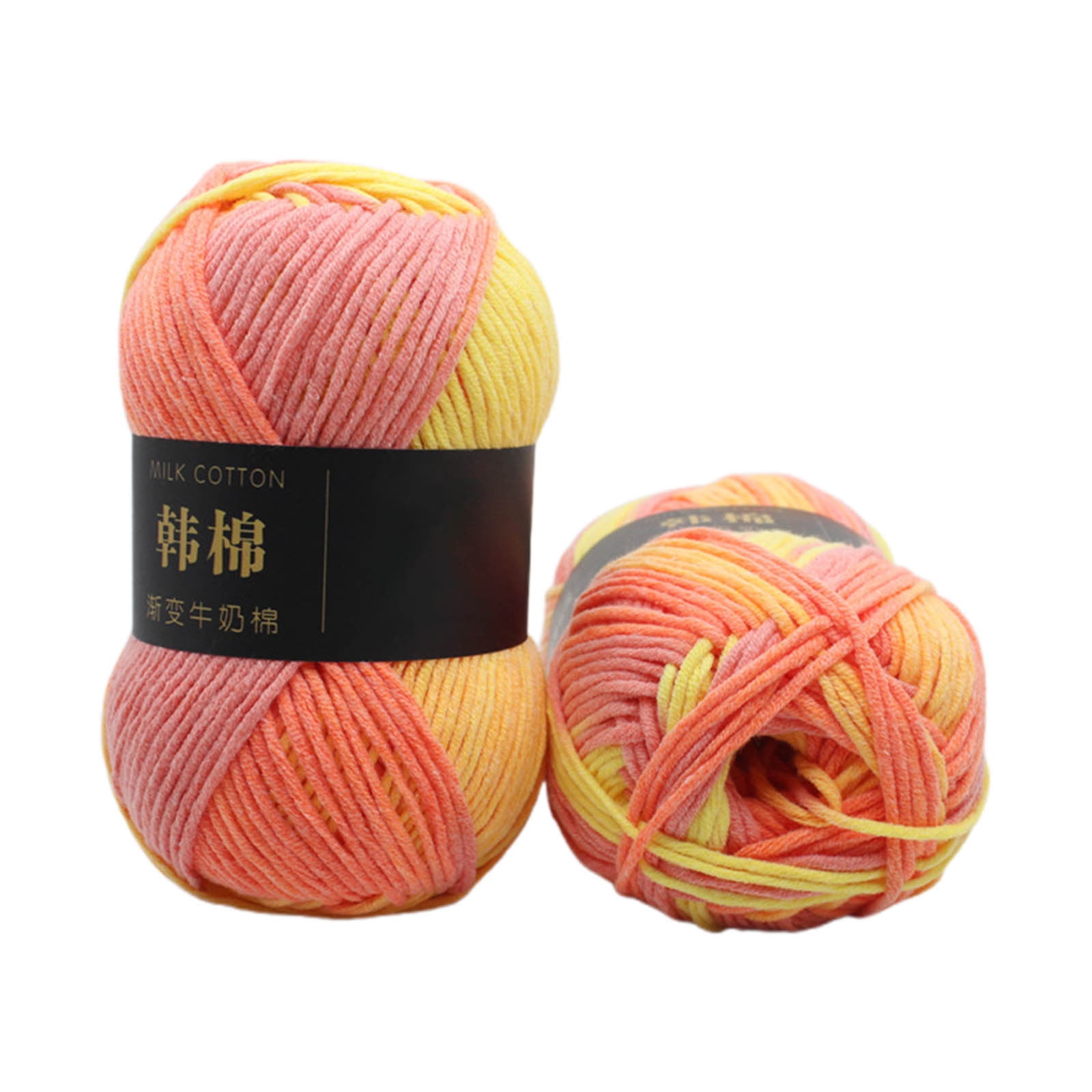 AYktou Cotton Yarn - Multicolor Rainbows Yarn,50 gram Skeins,26 Colors Available,7 Strands Of Combed Milk Cotton Crocheting Yarn for Knitting,Crochet,Weaving,Arts & Crafts - Fiesta #D - Orange - Image 3