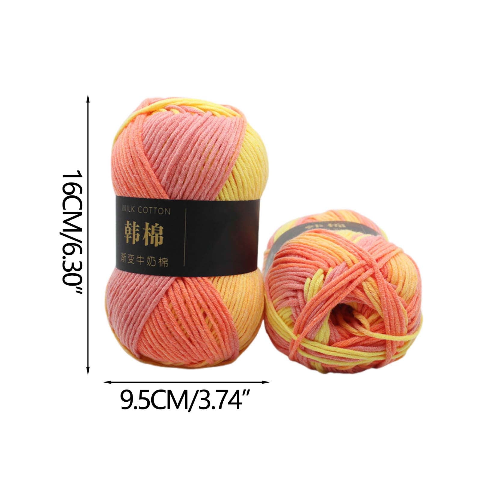 AYktou Cotton Yarn - Multicolor Rainbows Yarn,50 gram Skeins,26 Colors Available,7 Strands Of Combed Milk Cotton Crocheting Yarn for Knitting,Crochet,Weaving,Arts & Crafts - Fiesta #D - Orange - Image 4