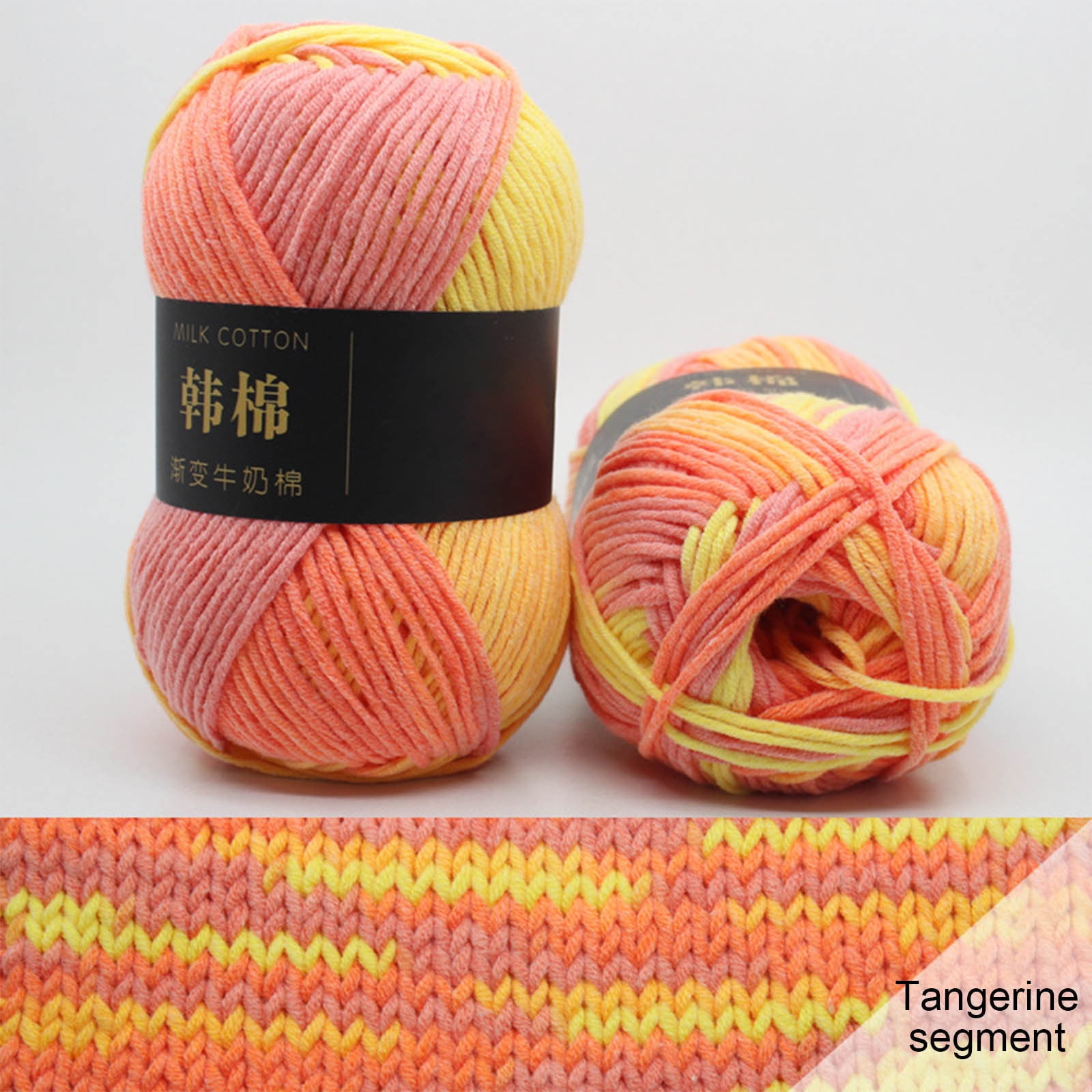 AYktou Cotton Yarn - Multicolor Rainbows Yarn,50 gram Skeins,26 Colors Available,7 Strands Of Combed Milk Cotton Crocheting Yarn for Knitting,Crochet,Weaving,Arts & Crafts - Fiesta #D - Orange - Image 5