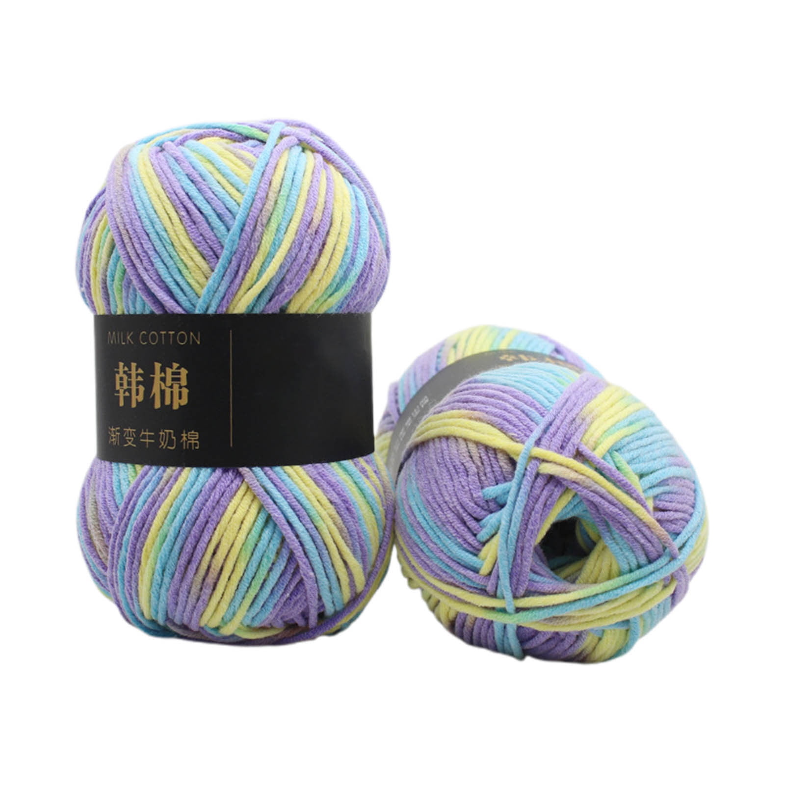 AYktou Cotton Yarn - Multicolor Rainbows Yarn,50 gram Skeins,26 Colors Available,7 Strands Of Combed Milk Cotton Crocheting Yarn for Knitting,Crochet,Weaving,Arts & Crafts - Fiesta #E - Light Blue - Image 3