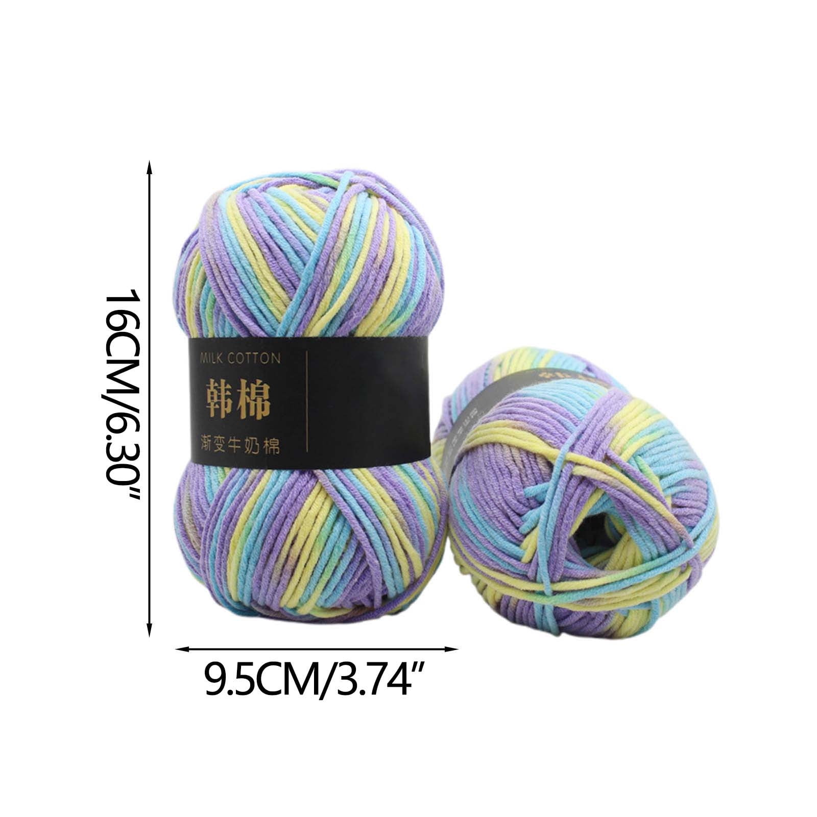 AYktou Cotton Yarn - Multicolor Rainbows Yarn,50 gram Skeins,26 Colors Available,7 Strands Of Combed Milk Cotton Crocheting Yarn for Knitting,Crochet,Weaving,Arts & Crafts - Fiesta #E - Light Blue - Image 4