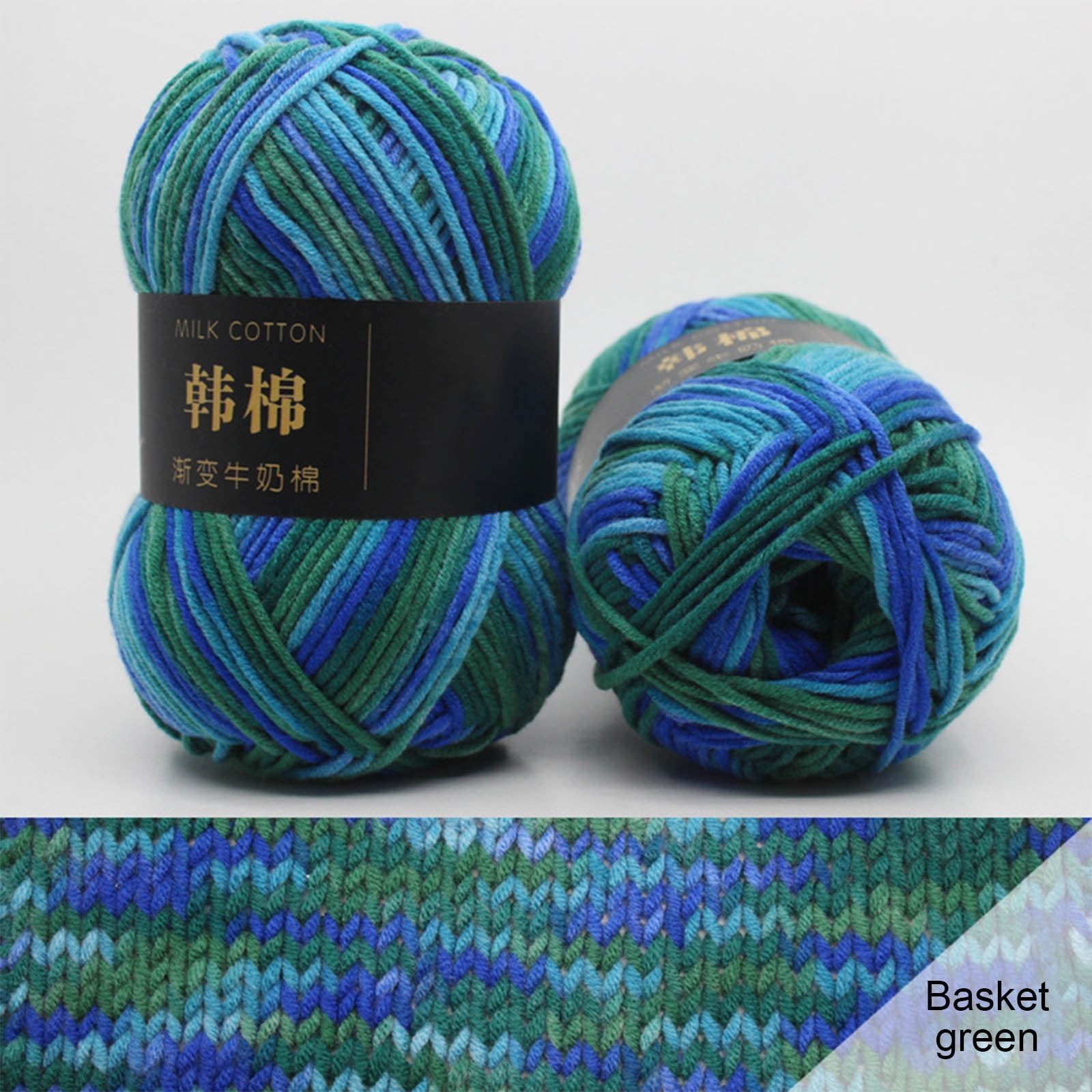 AYktou Cotton Yarn - Multicolor Rainbows Yarn,50 gram Skeins,26 Colors Available,7 Strands Of Combed Milk Cotton Crocheting Yarn for Knitting,Crochet,Weaving,Arts & Crafts - Fiesta #G - Navy Blue - Image 2