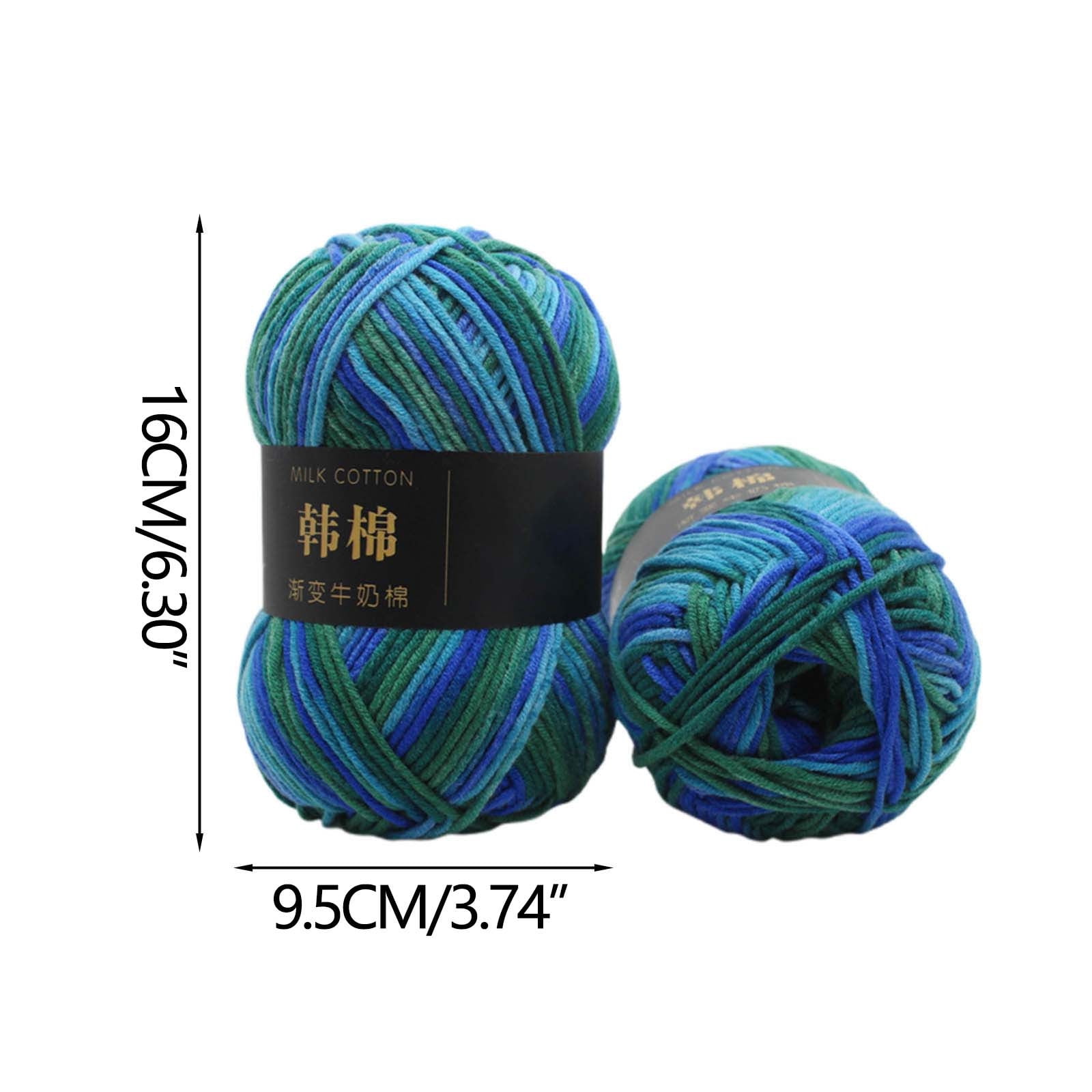 AYktou Cotton Yarn - Multicolor Rainbows Yarn,50 gram Skeins,26 Colors Available,7 Strands Of Combed Milk Cotton Crocheting Yarn for Knitting,Crochet,Weaving,Arts & Crafts - Fiesta #G - Navy Blue - Image 4
