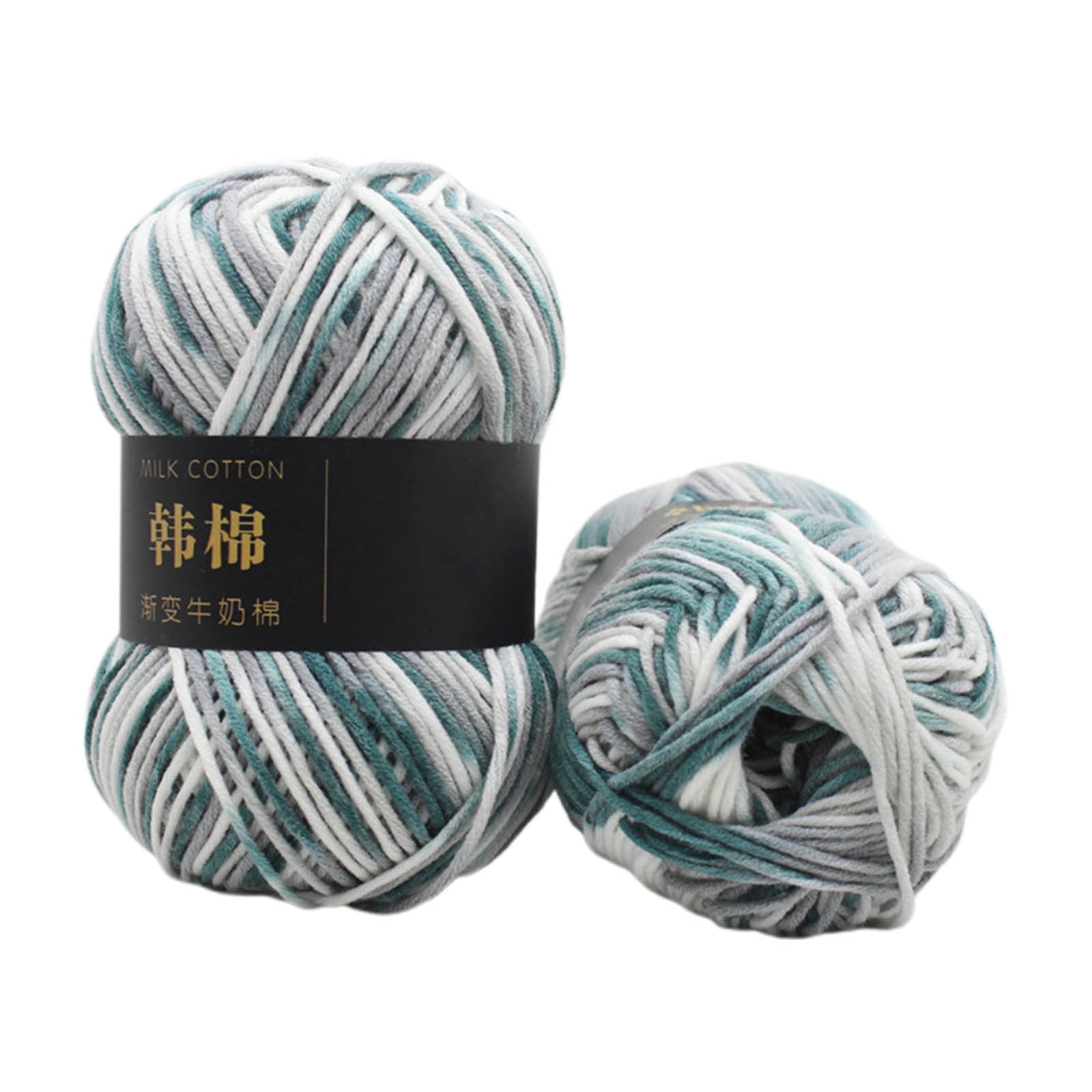 AYktou Cotton Yarn - Multicolor Rainbows Yarn,50 gram Skeins,26 Colors Available,7 Strands Of Combed Milk Cotton Crocheting Yarn for Knitting,Crochet,Weaving,Arts & Crafts - Fiesta #J - Gray - Image 1