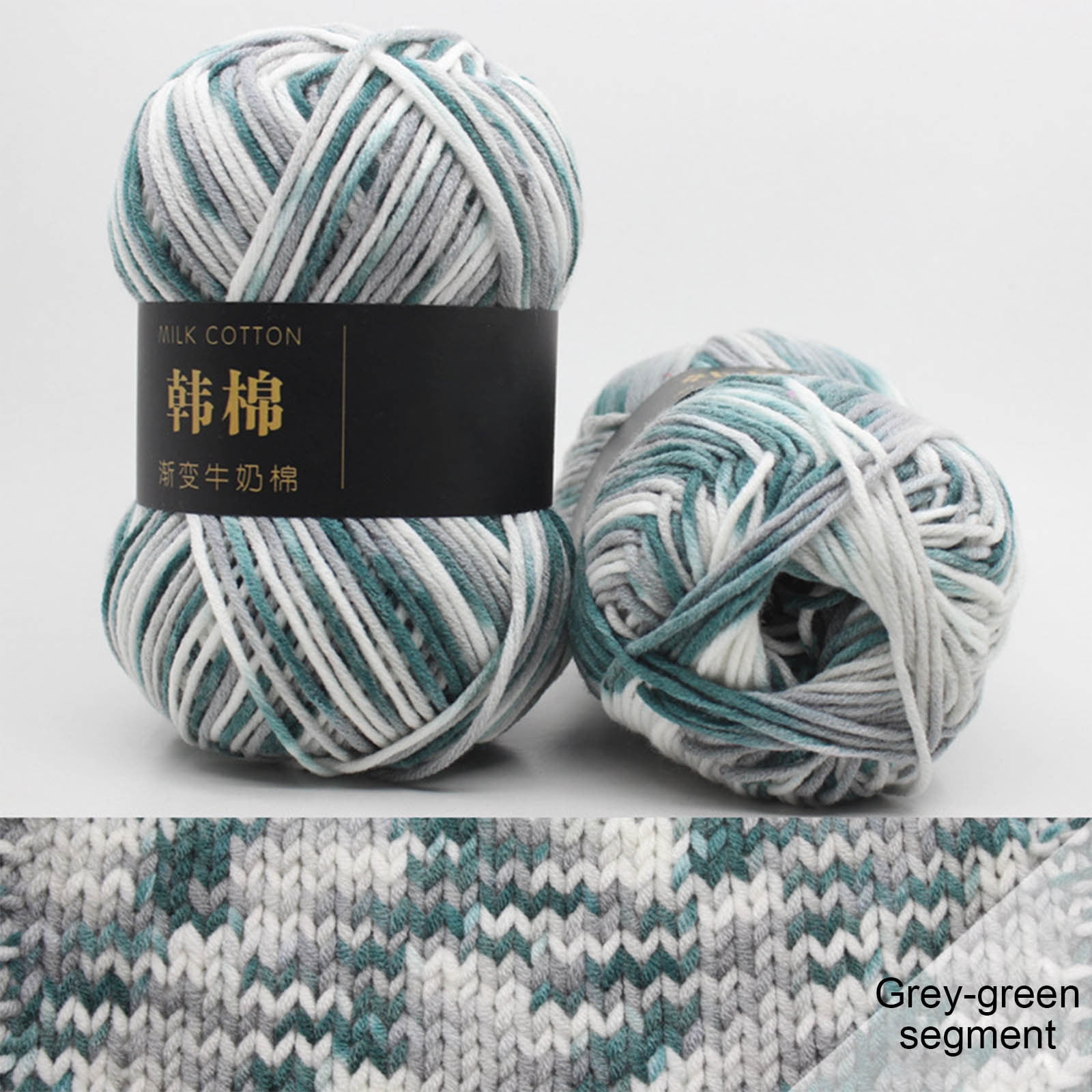 AYktou Cotton Yarn - Multicolor Rainbows Yarn,50 gram Skeins,26 Colors Available,7 Strands Of Combed Milk Cotton Crocheting Yarn for Knitting,Crochet,Weaving,Arts & Crafts - Fiesta #J - Gray - Image 2