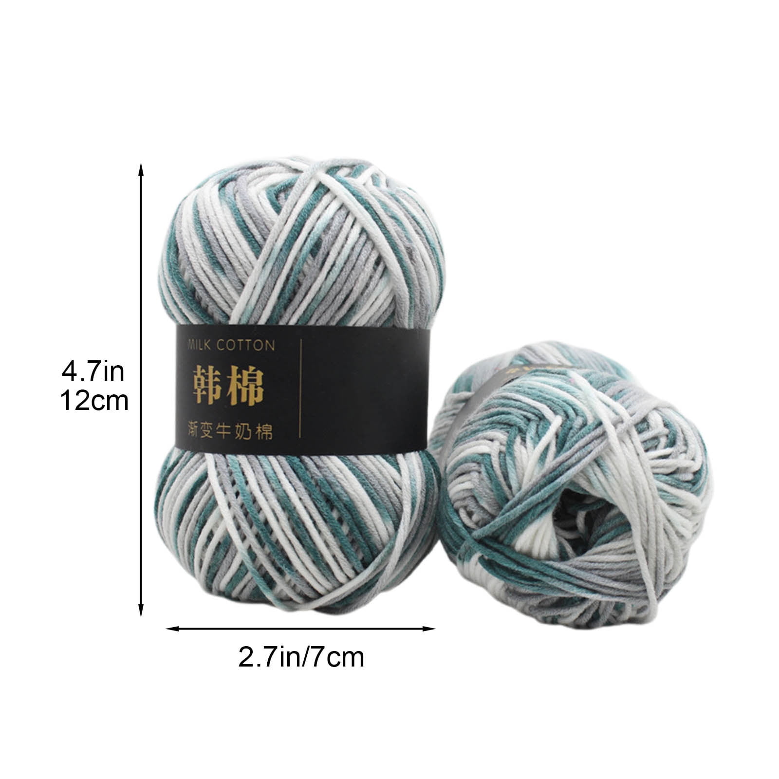 AYktou Cotton Yarn - Multicolor Rainbows Yarn,50 gram Skeins,26 Colors Available,7 Strands Of Combed Milk Cotton Crocheting Yarn for Knitting,Crochet,Weaving,Arts & Crafts - Fiesta #J - Gray - Image 3