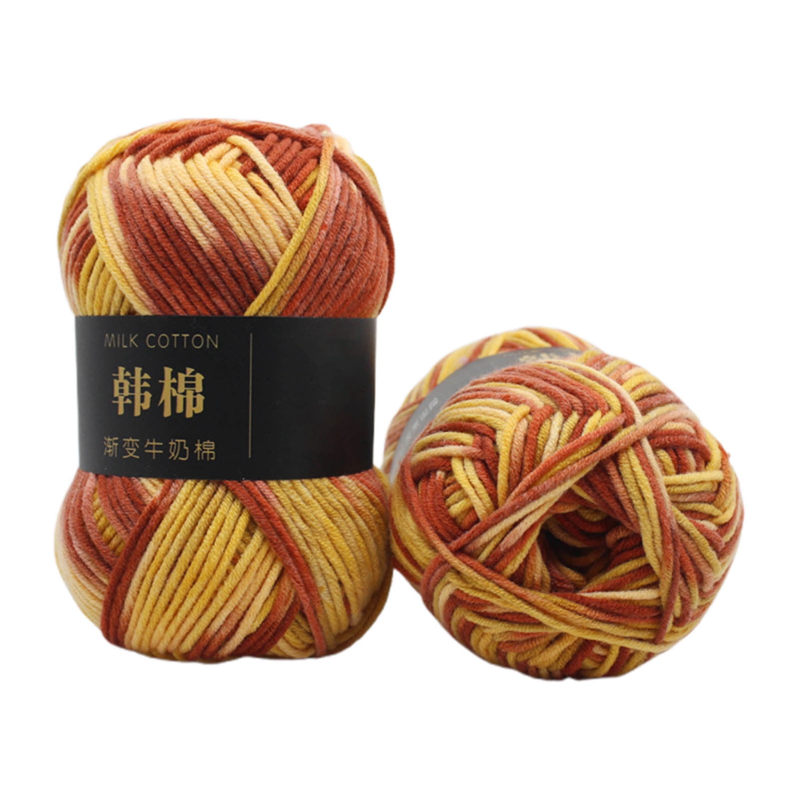 AYktou Cotton Yarn - Multicolor Rainbows Yarn,50 gram Skeins,26 Colors Available,7 Strands Of Combed Milk Cotton Crocheting Yarn for Knitting,Crochet,Weaving,Arts & Crafts - Fiesta #K - Brown - Image 1