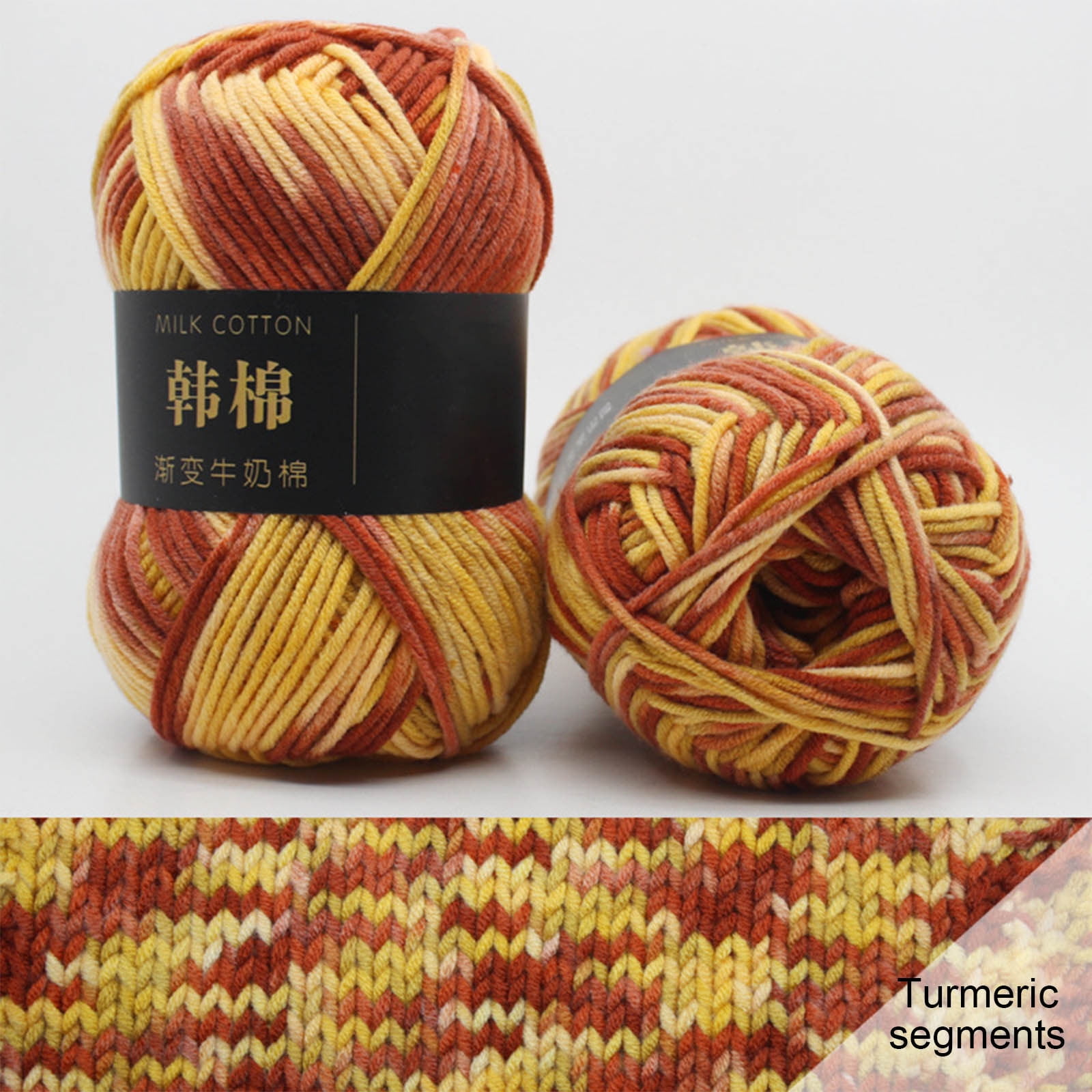AYktou Cotton Yarn - Multicolor Rainbows Yarn,50 gram Skeins,26 Colors Available,7 Strands Of Combed Milk Cotton Crocheting Yarn for Knitting,Crochet,Weaving,Arts & Crafts - Fiesta #K - Brown - Image 2
