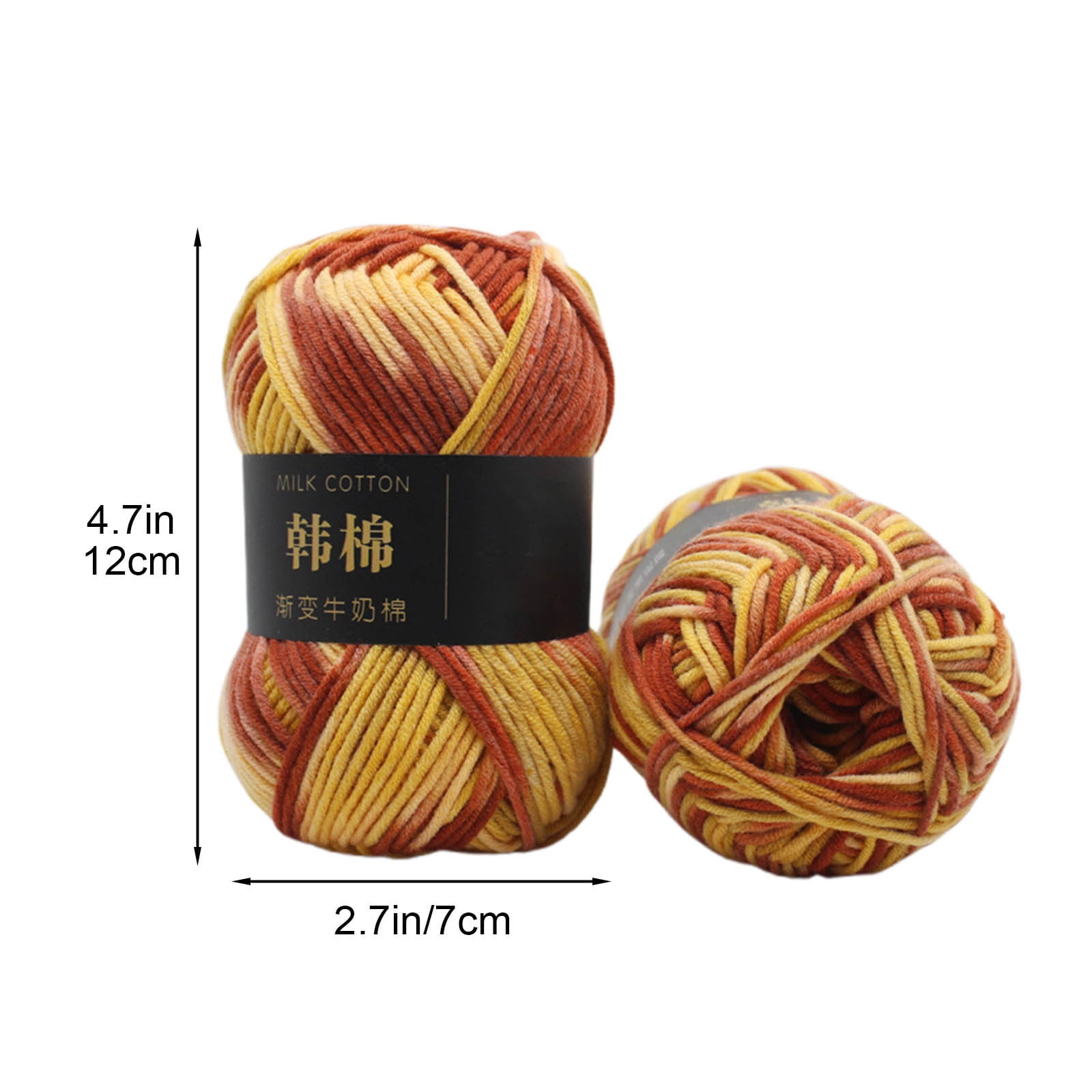 AYktou Cotton Yarn - Multicolor Rainbows Yarn,50 gram Skeins,26 Colors Available,7 Strands Of Combed Milk Cotton Crocheting Yarn for Knitting,Crochet,Weaving,Arts & Crafts - Fiesta #K - Brown - Image 3