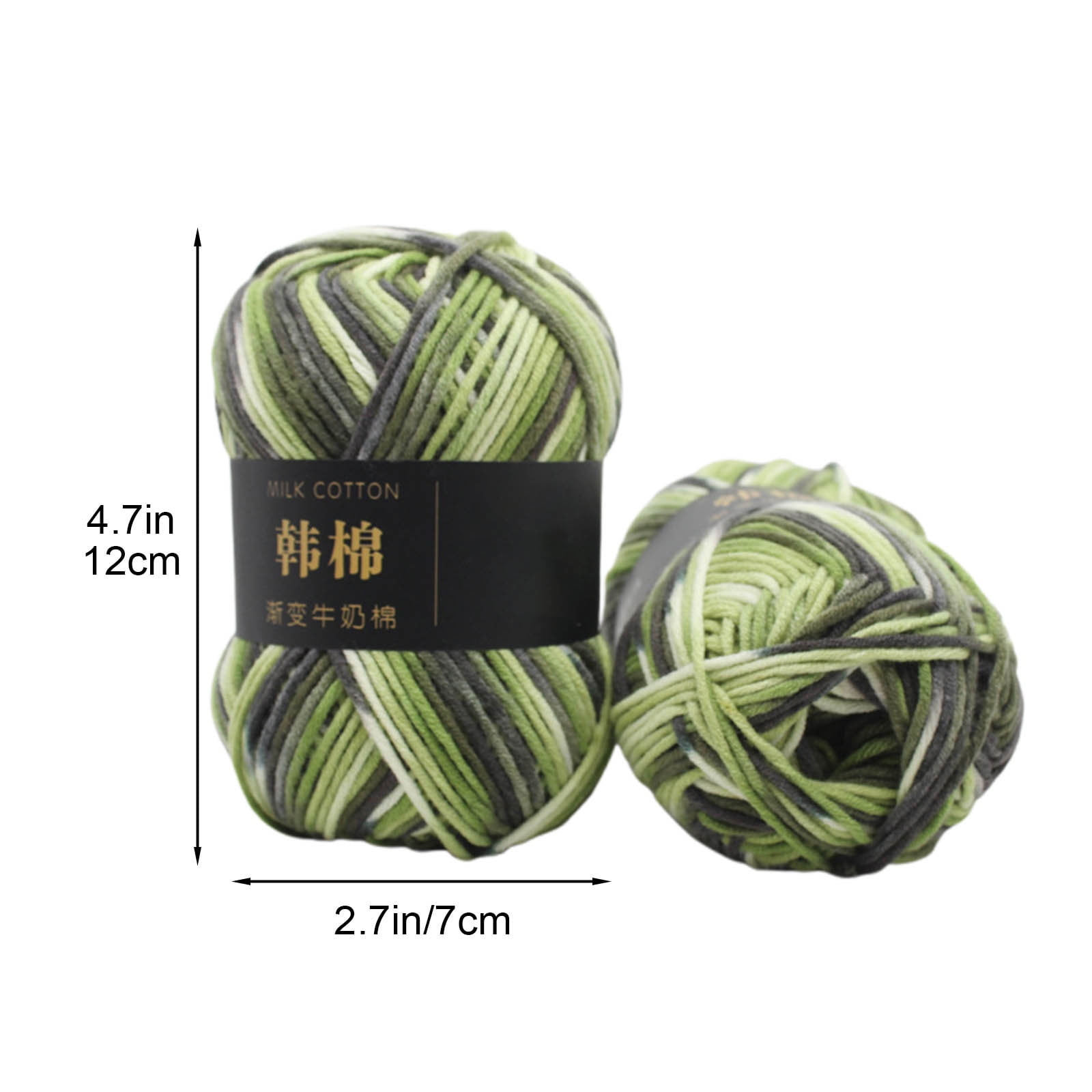 AYktou Cotton Yarn - Multicolor Rainbows Yarn,50 gram Skeins,26 Colors Available,7 Strands Of Combed Milk Cotton Crocheting Yarn for Knitting,Crochet,Weaving,Arts & Crafts - Fiesta #L - Green - Image 3