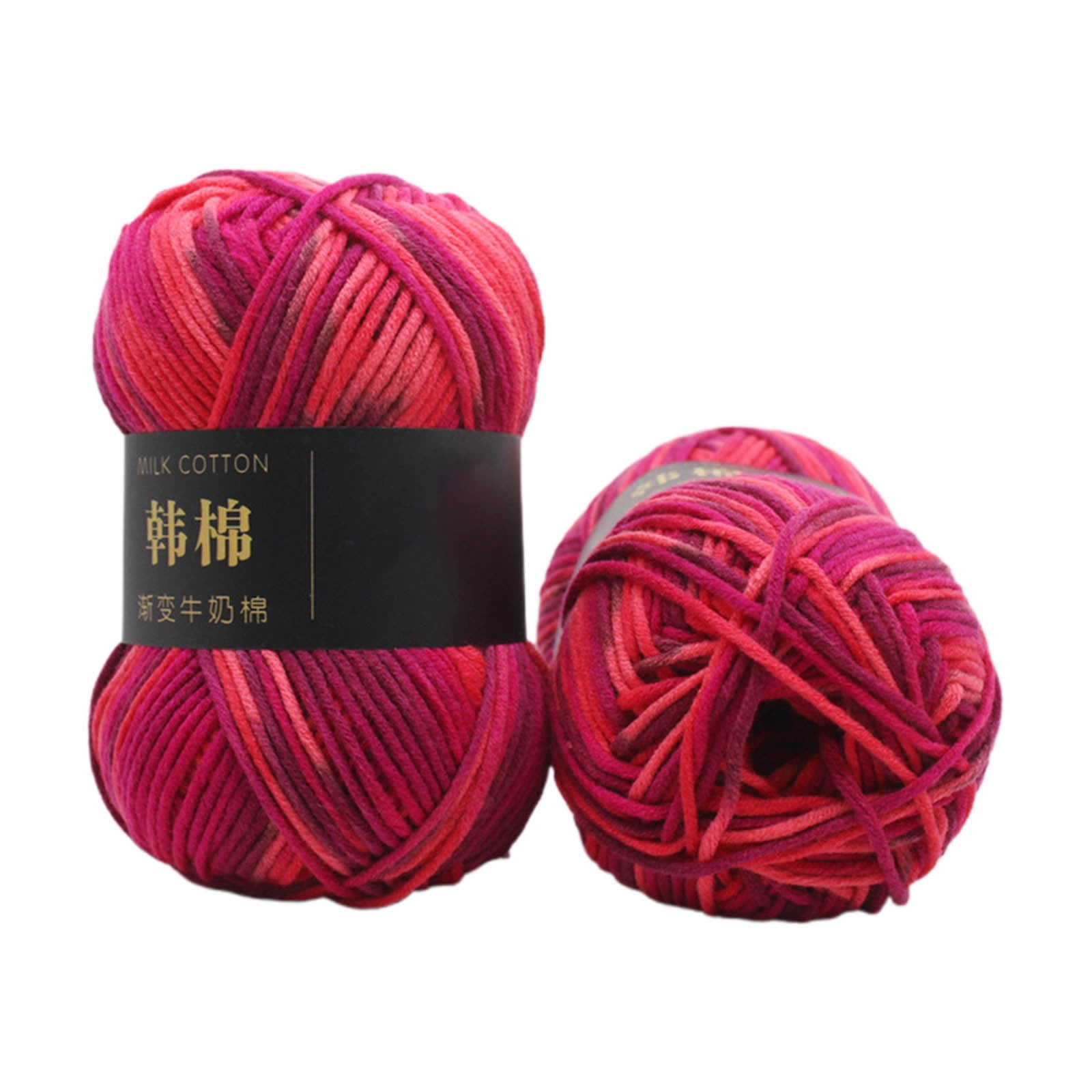 AYktou Cotton Yarn - Multicolor Rainbows Yarn,50 gram Skeins,26 Colors Available,7 Strands Of Combed Milk Cotton Crocheting Yarn for Knitting,Crochet,Weaving,Arts & Crafts - Fiesta #M - Rose - Image 1