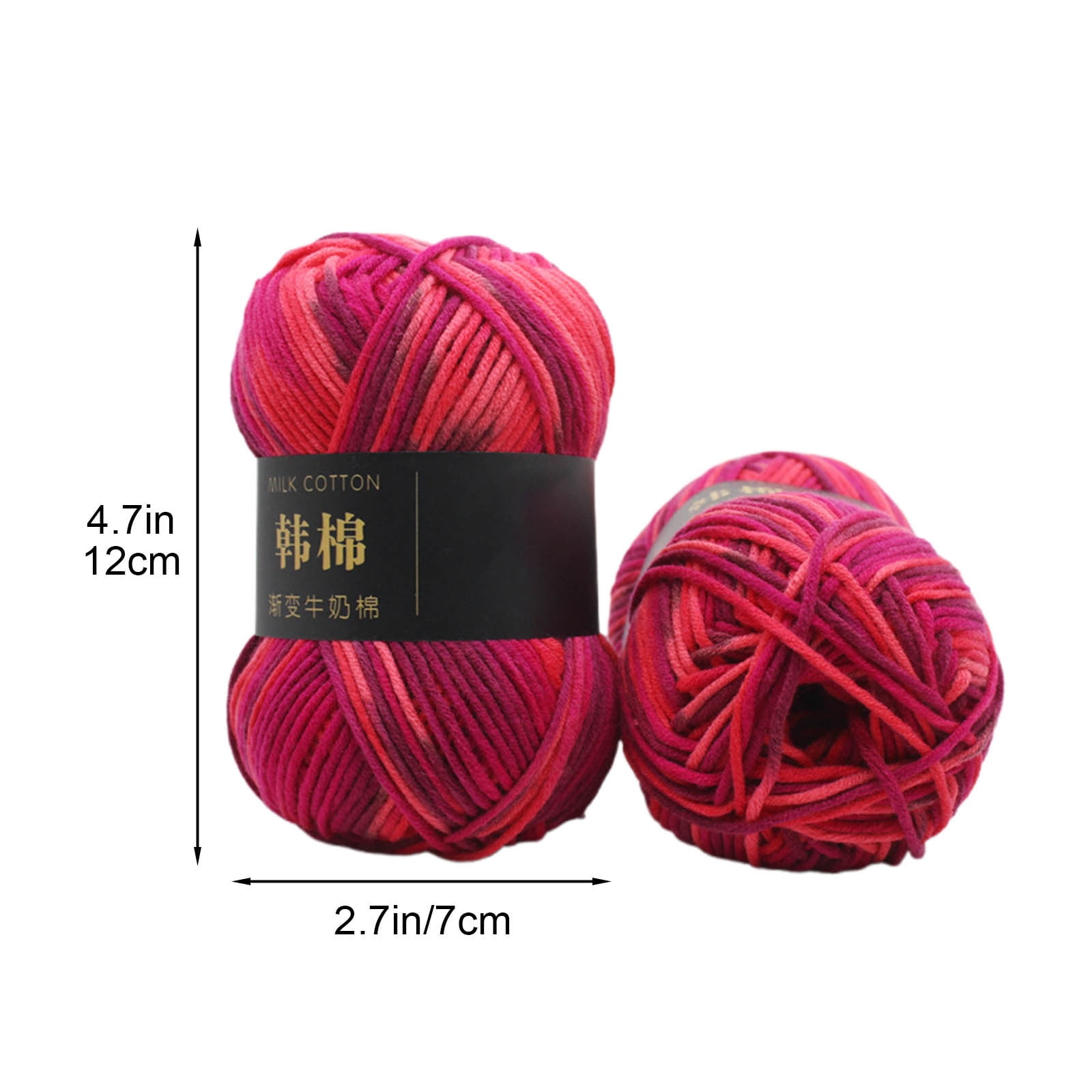 AYktou Cotton Yarn - Multicolor Rainbows Yarn,50 gram Skeins,26 Colors Available,7 Strands Of Combed Milk Cotton Crocheting Yarn for Knitting,Crochet,Weaving,Arts & Crafts - Fiesta #M - Rose - Image 3