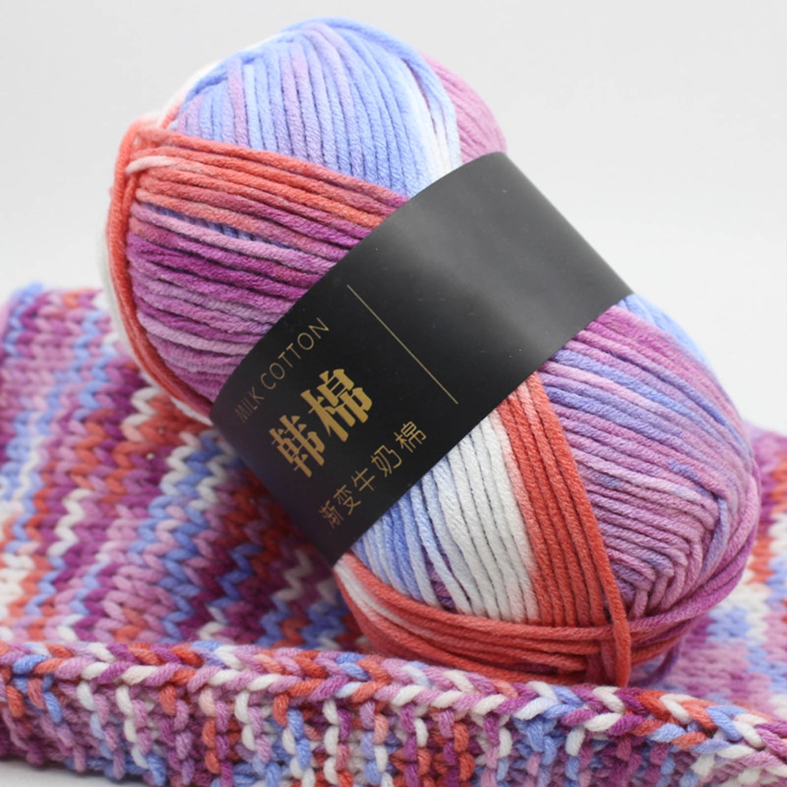 AYktou Cotton Yarn - Multicolor Rainbows Yarn,50 gram Skeins,26 Colors Available,7 Strands Of Combed Milk Cotton Crocheting Yarn for Knitting,Crochet,Weaving,Arts & Crafts - Fiesta #M - Rose - Image 7